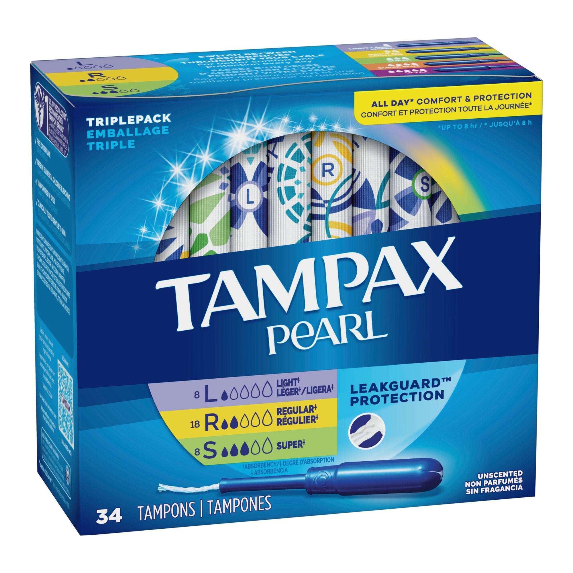 Tampax Pearl Tampons Light/Regular/Super Absorbency Unscented