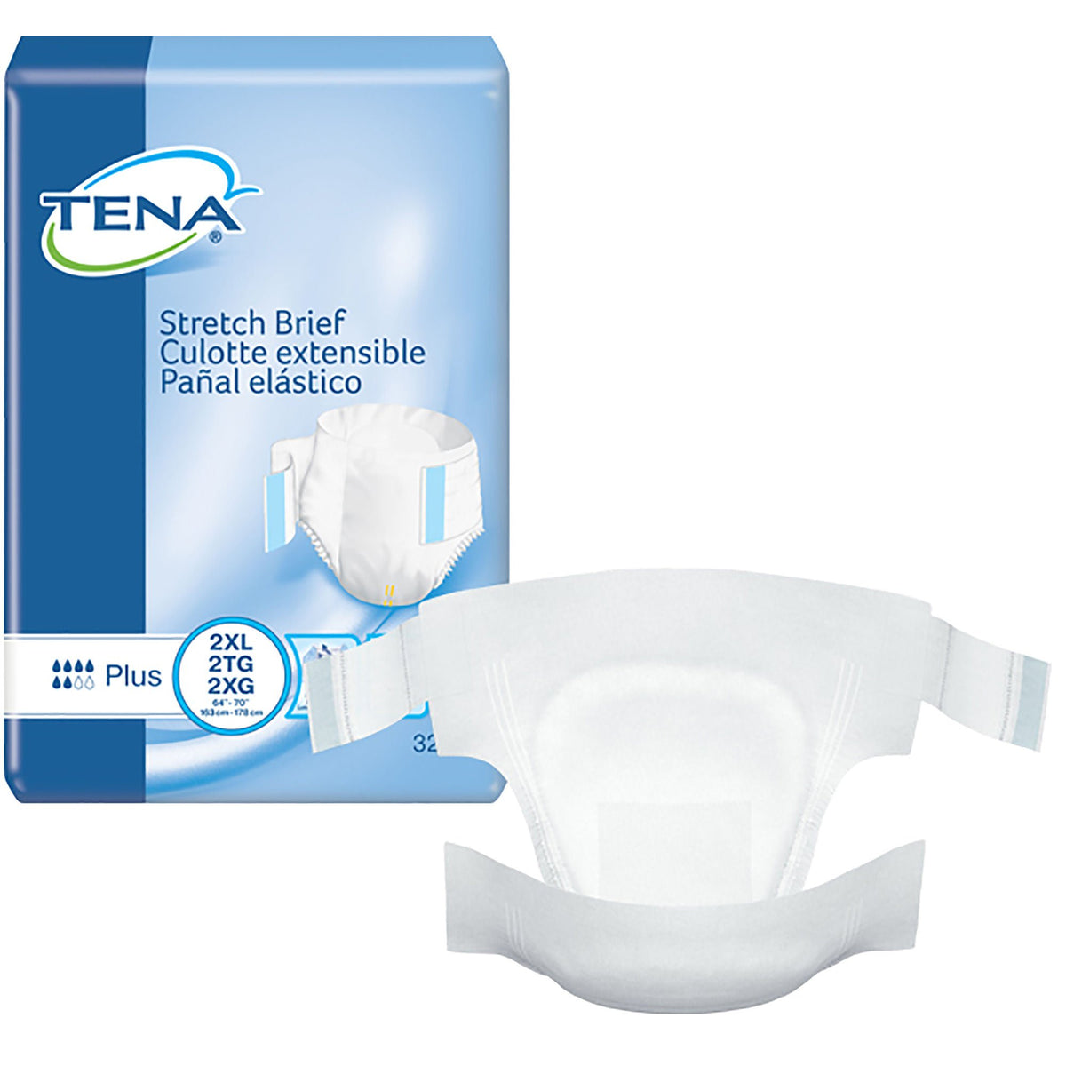 Tena® Stretch™ Plus Incontinence Brief, 2X-Large — Pack of 32