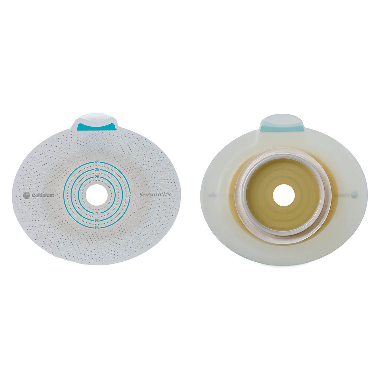 SenSura® Mio Click Ostomy Barrier, 10 – 65 mm Stoma Opening, Yellow Match — Box of 5