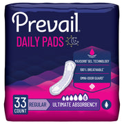 Prevail® Daily Pads Ultimate Bladder Control Pad, 16-Inch Length — Pack of 33