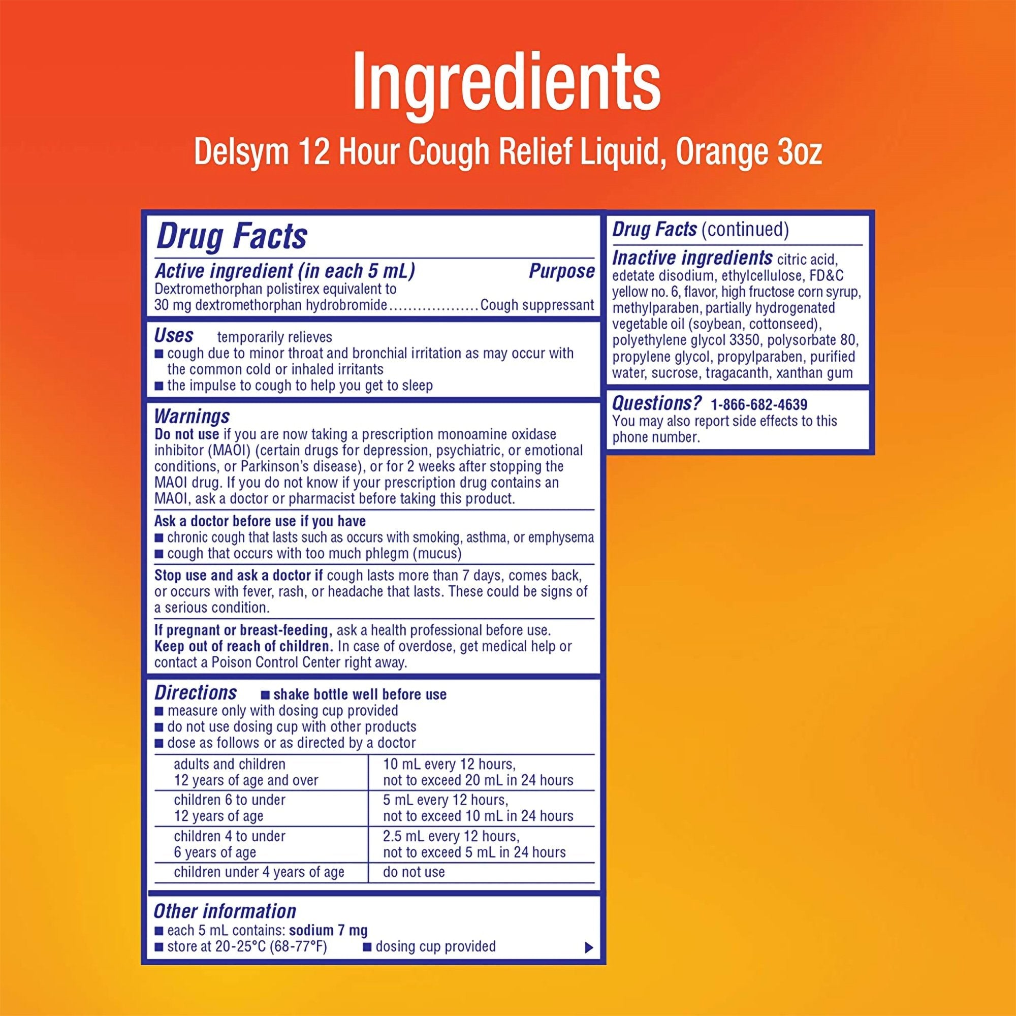 Delsym 12 Hour Cough Relief Orange Flavor