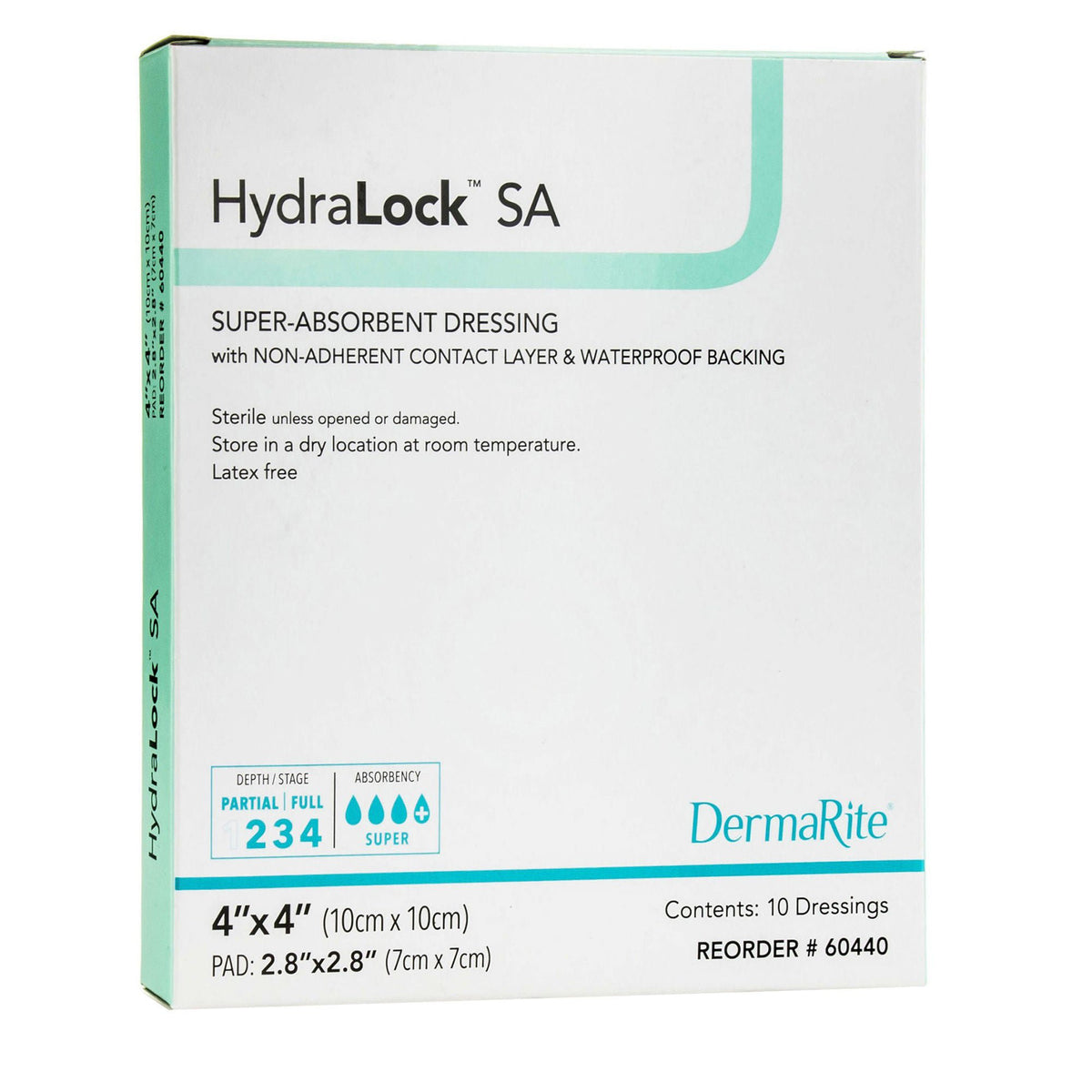 HydraLock™ Super Absorbent Dressing, 4 x 4 Inch — Box of 10