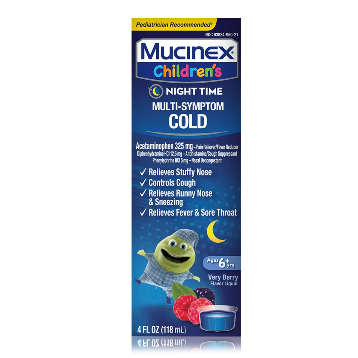 Mucinex Children's Night Time Multi-Symptom Cold Liquid Very Berry Flavor
