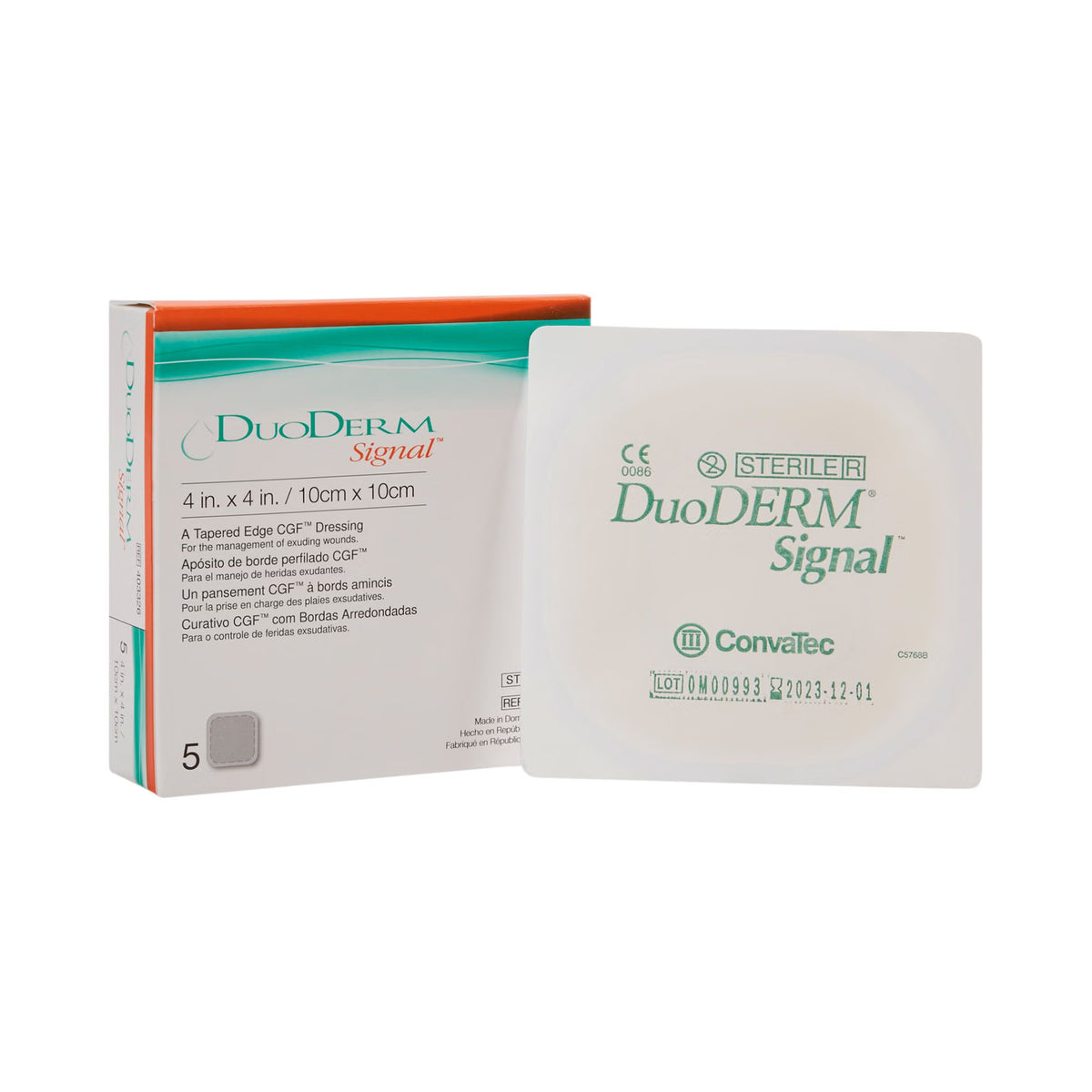 DuoDerm® Signal® Hydrocolloid Dressing, 4 x 4 Inch — Box of 5
