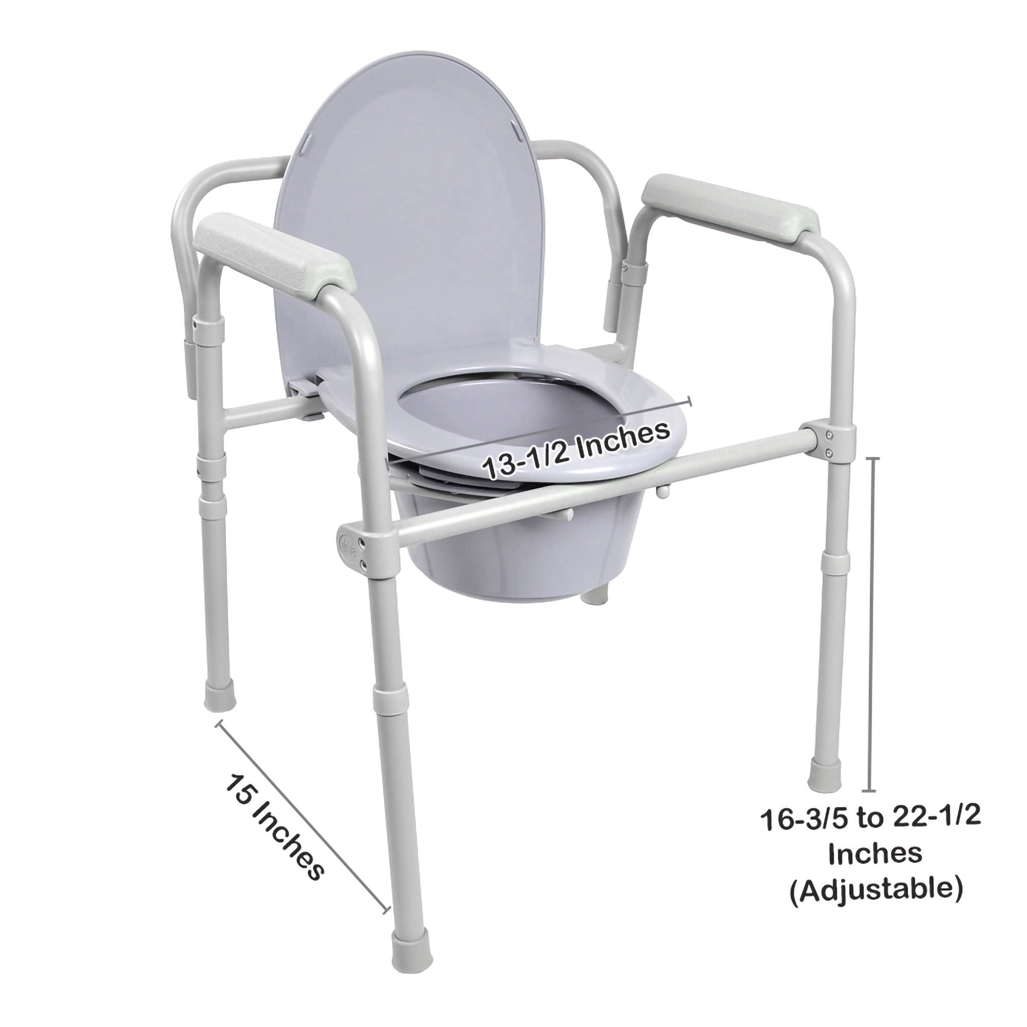 McKesson Folding Fixed Arm Steel Commode Chair
