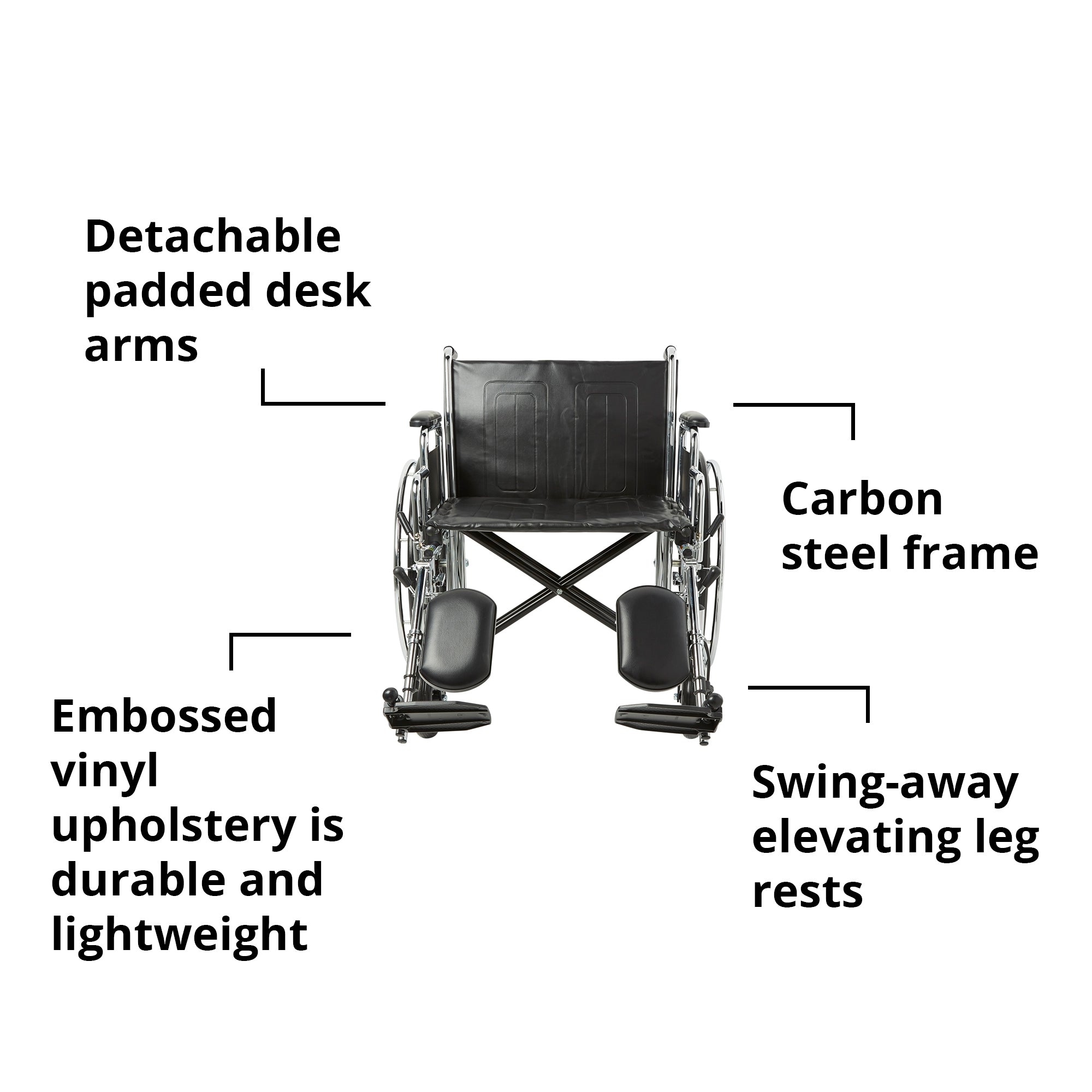 McKesson Bariatric Wheelchair, 24-Inch Seat Width, 450-lb. Capacity