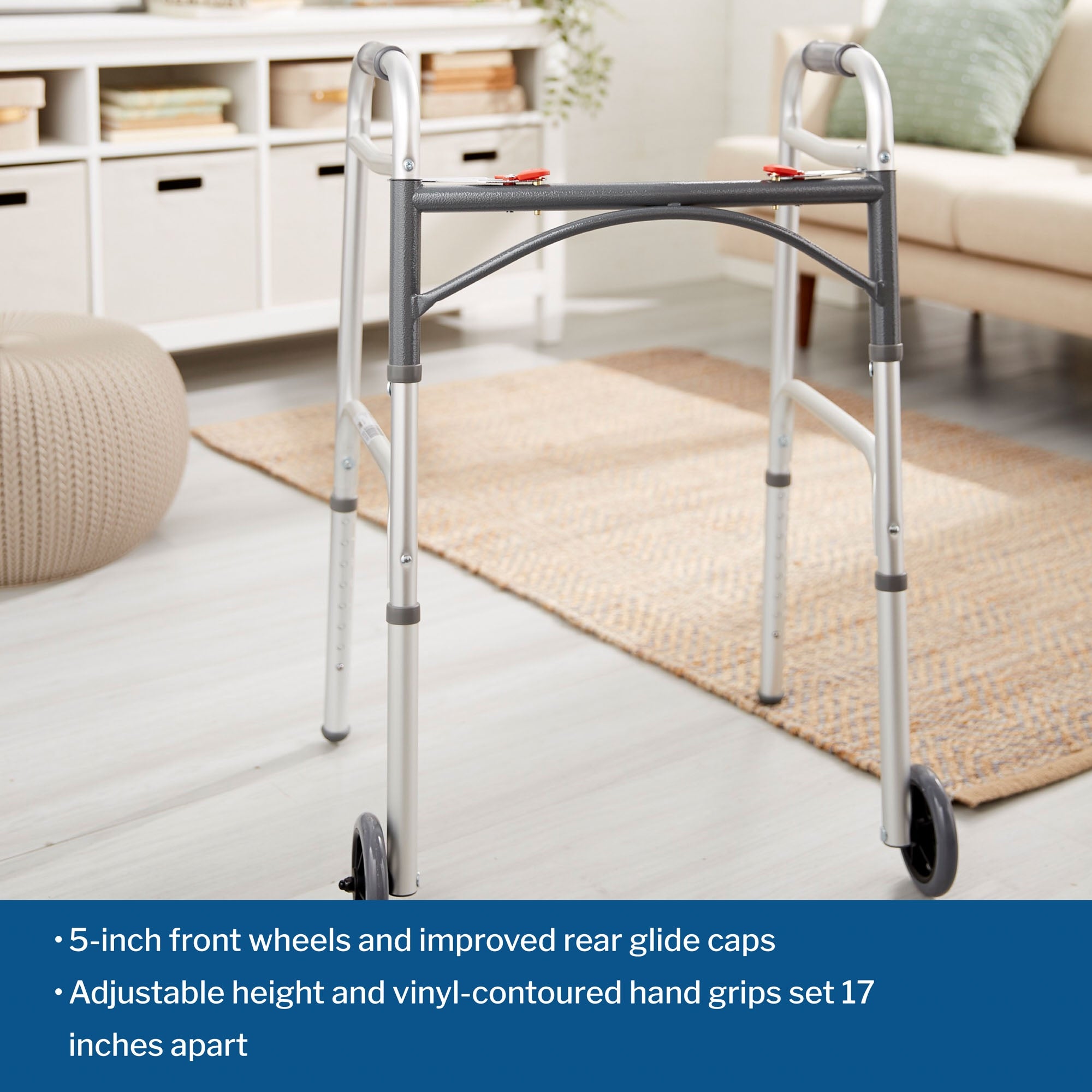 McKesson Adjustable Height Folding Walker