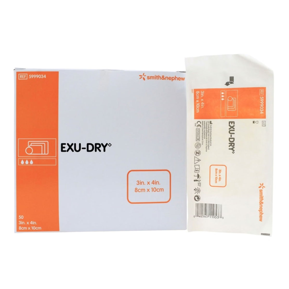 Smith & Nephew Exu-Dry Anti-Shear Super Absorbent Dressing, 3 x 4 Inch — Box of 50