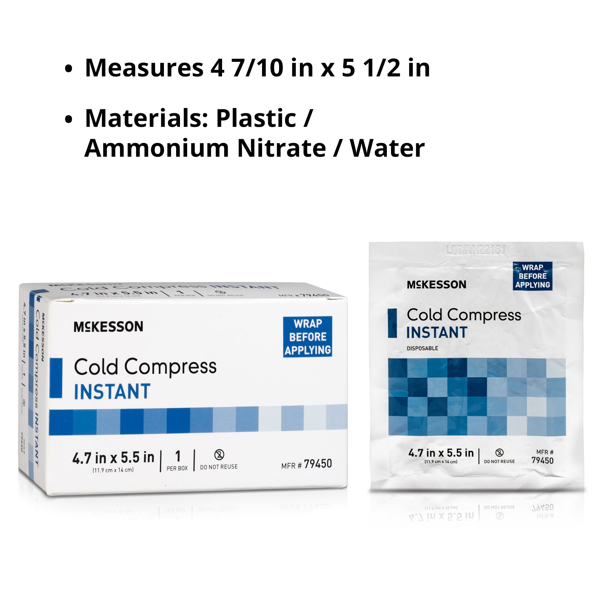 McKesson Instant Cold Pack, 4-7/10 x 5-1/2 Inch