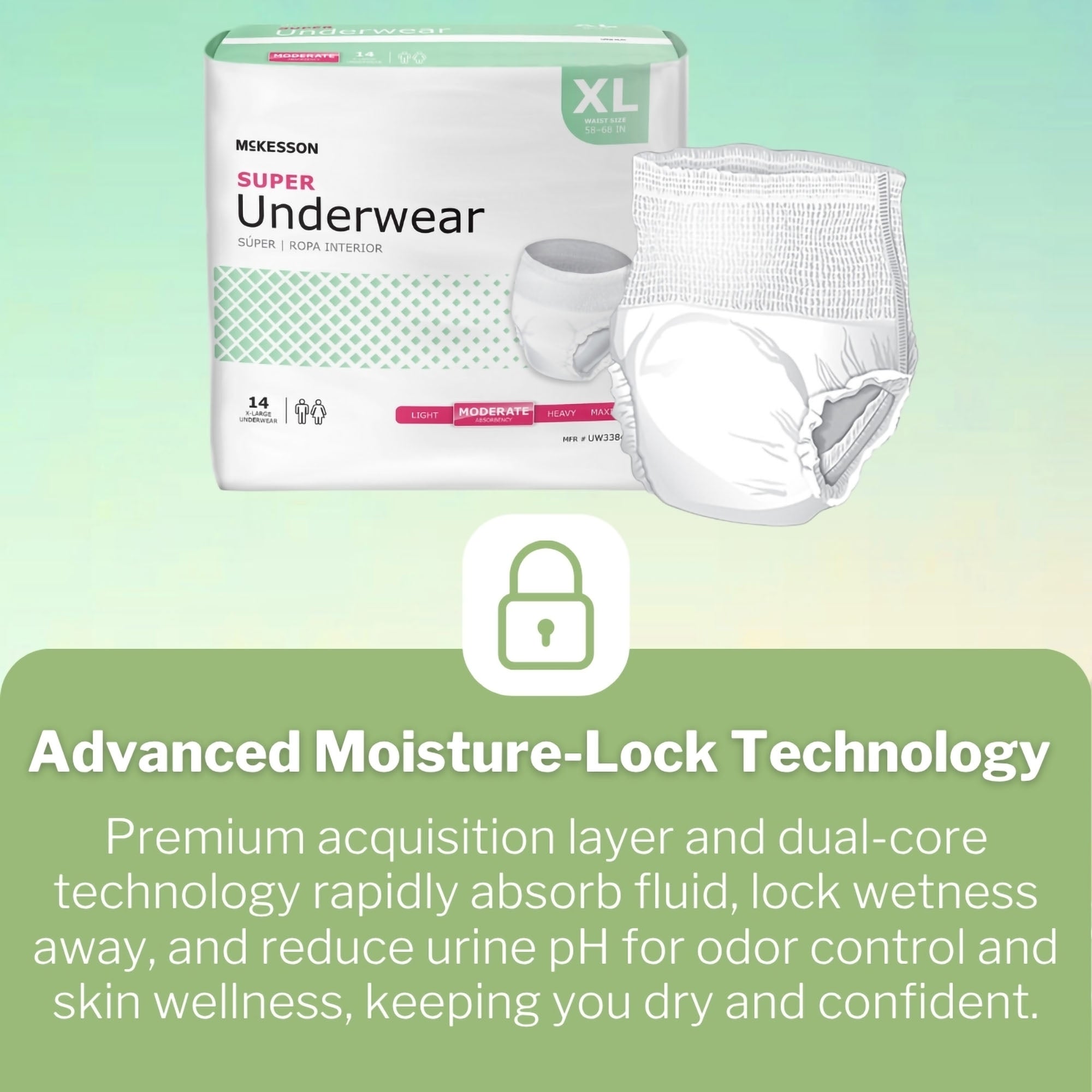 McKesson Super Moderate Absorbency Incontinence Underwear, Extra Large