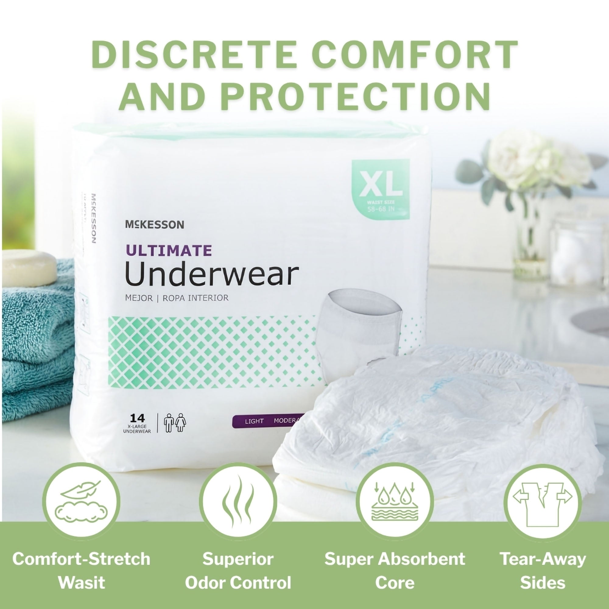 McKesson Ultimate Heavy Absorbency Incontinence Underwear, Extra Large