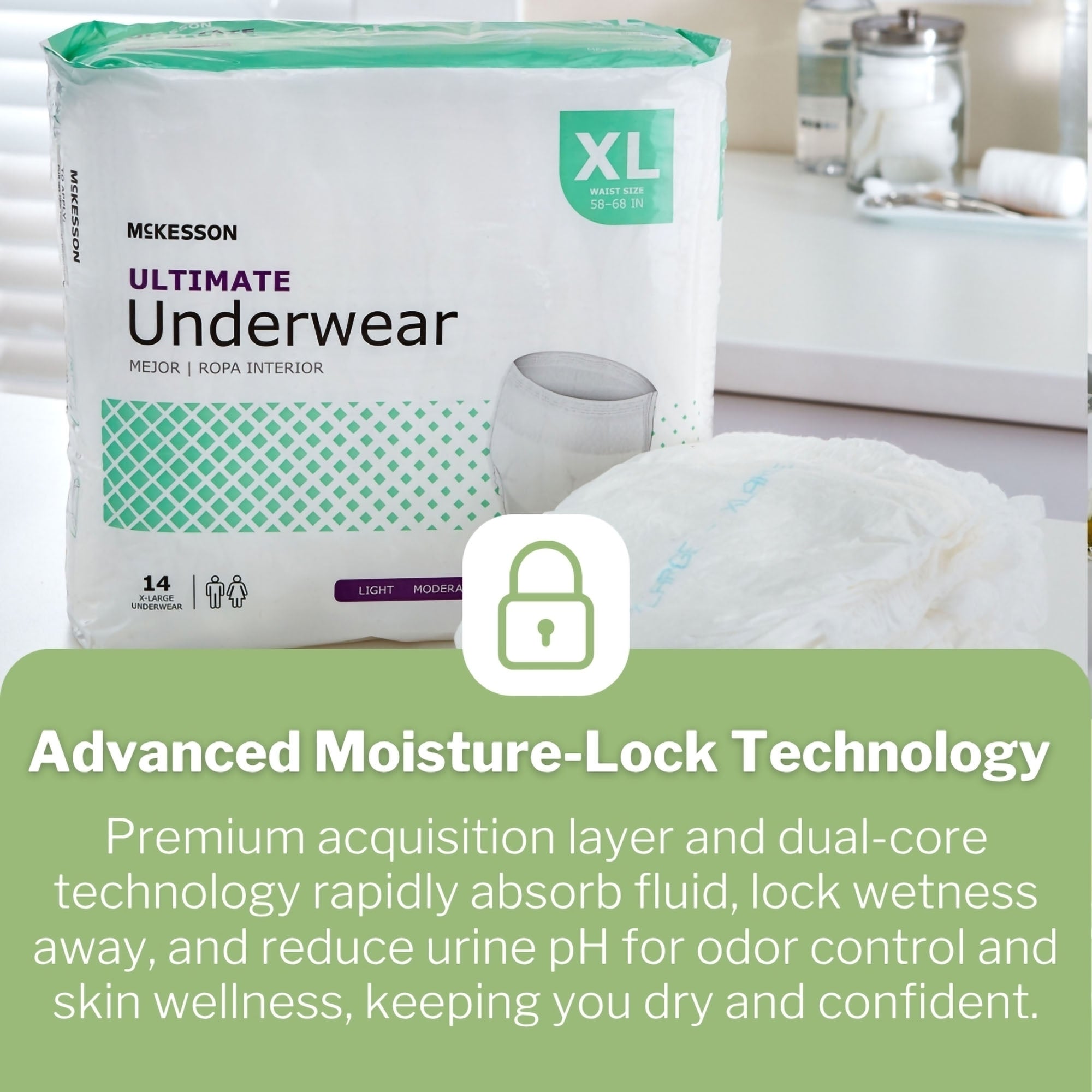 McKesson Ultimate Heavy Absorbency Incontinence Underwear, Extra Large