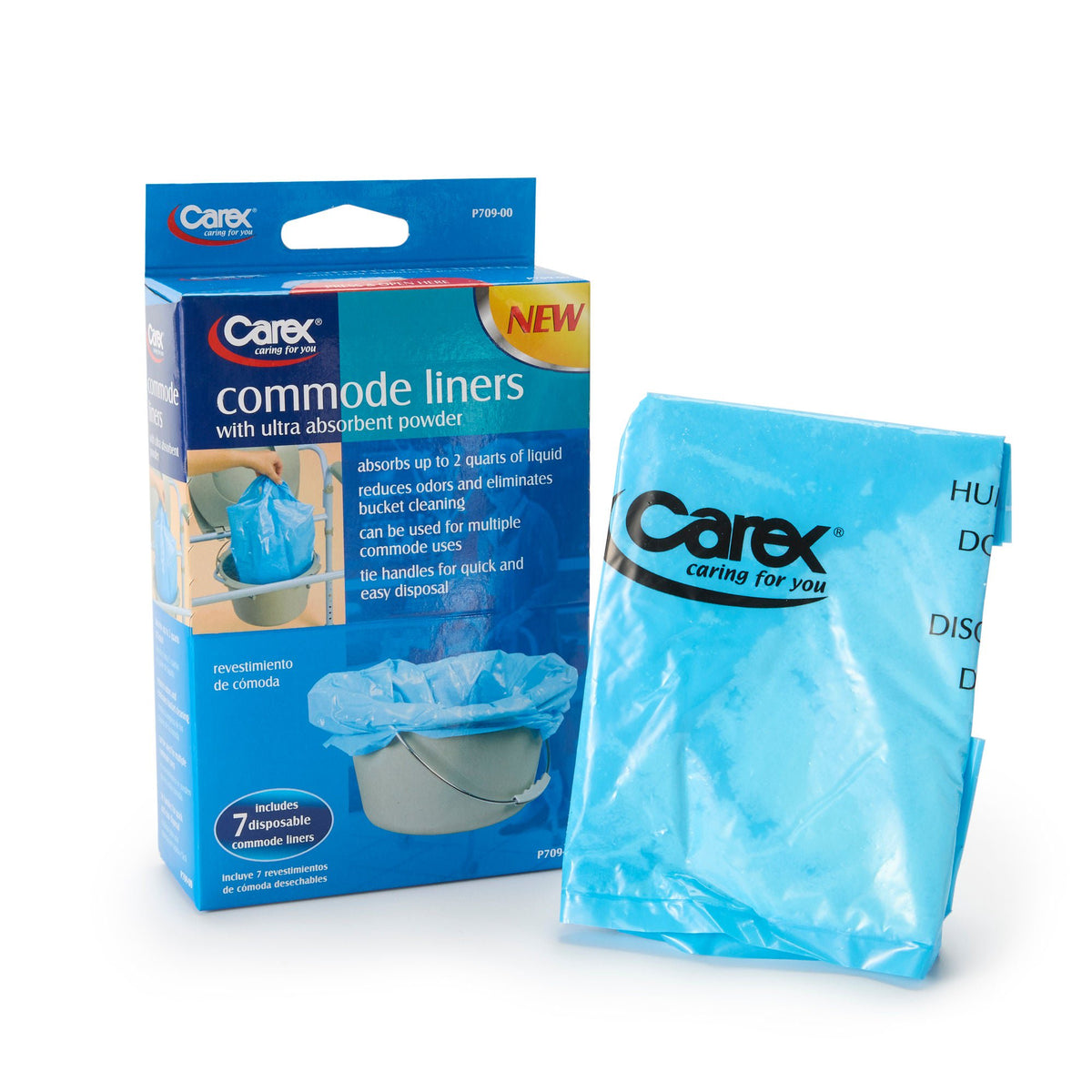 Carex® Commode Liner, 14 x 14 Inch — Box of 7