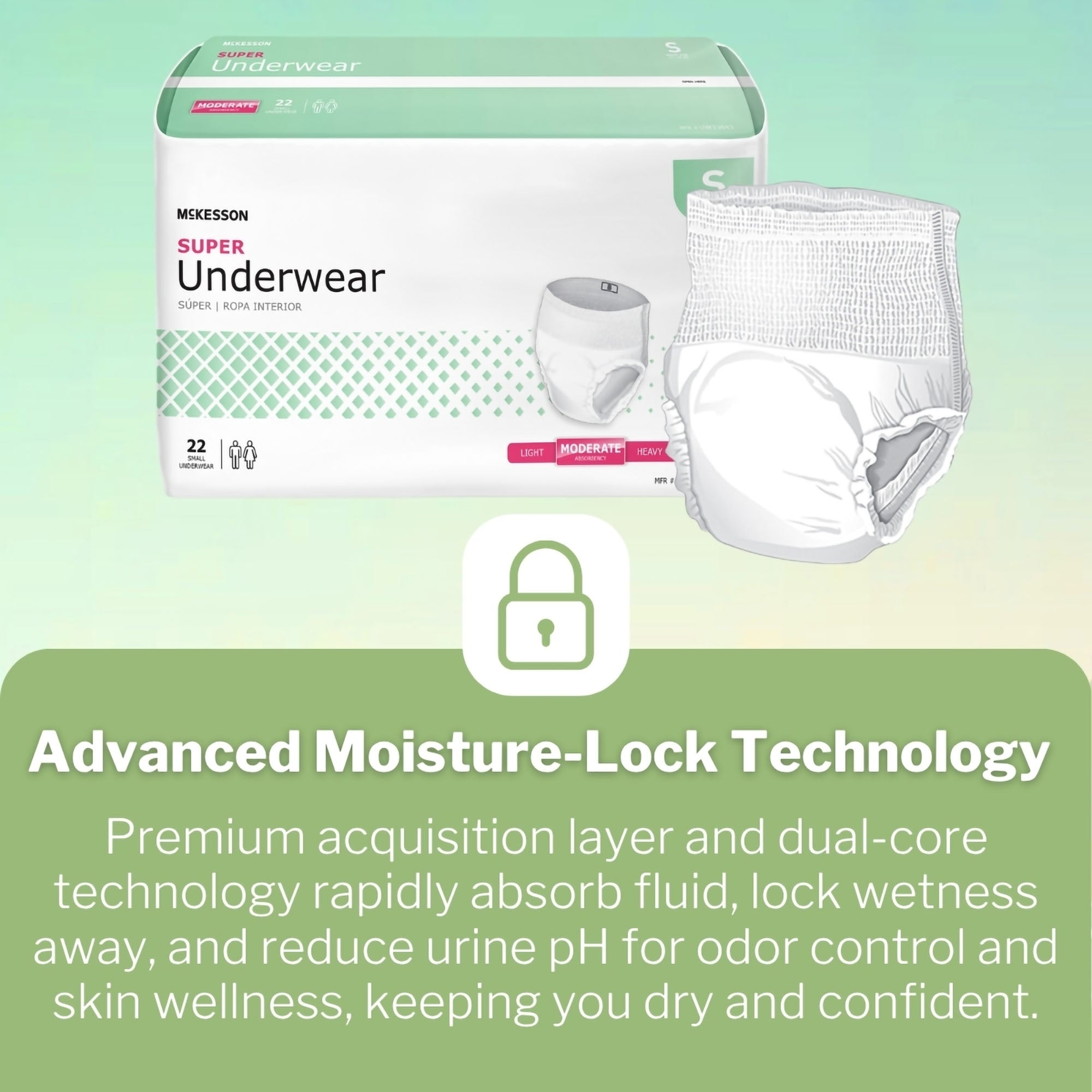 McKesson Super Moderate Absorbency Incontinence Underwear, Small