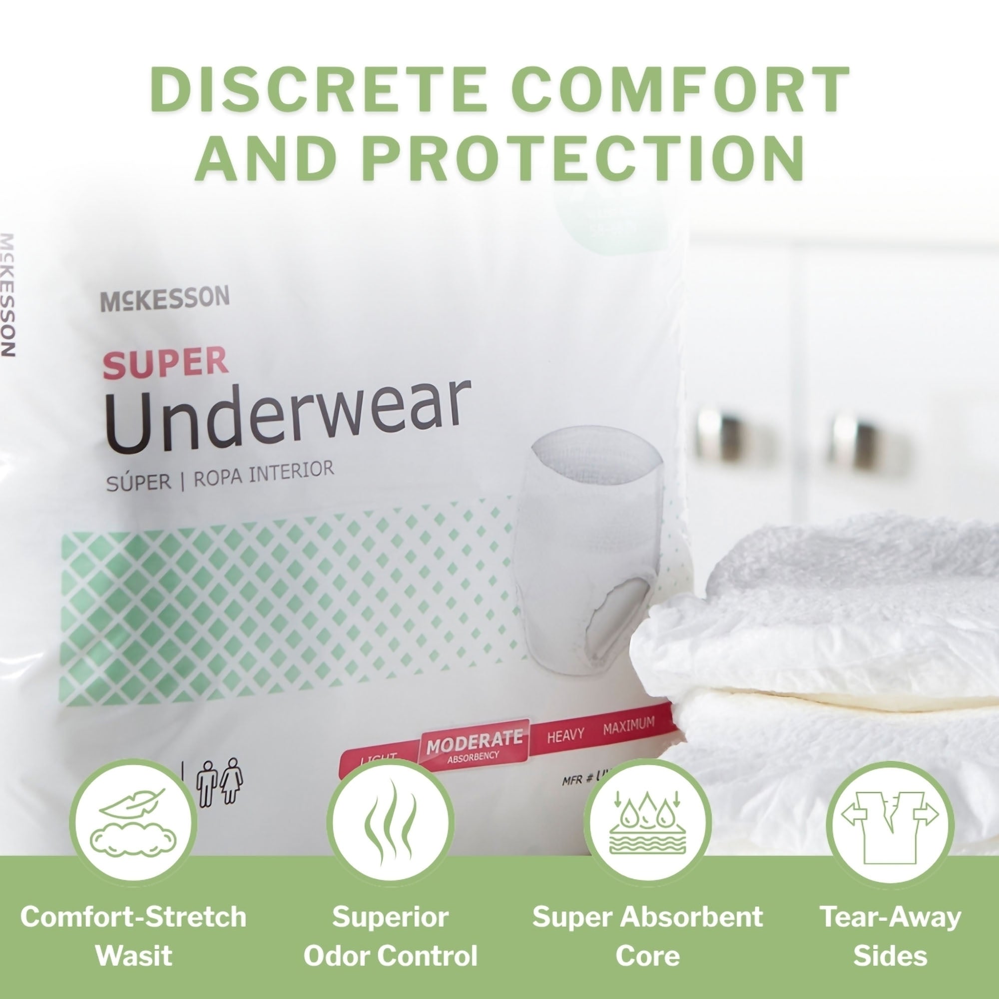 McKesson Super Moderate Absorbency Incontinence Underwear, 2X-Large