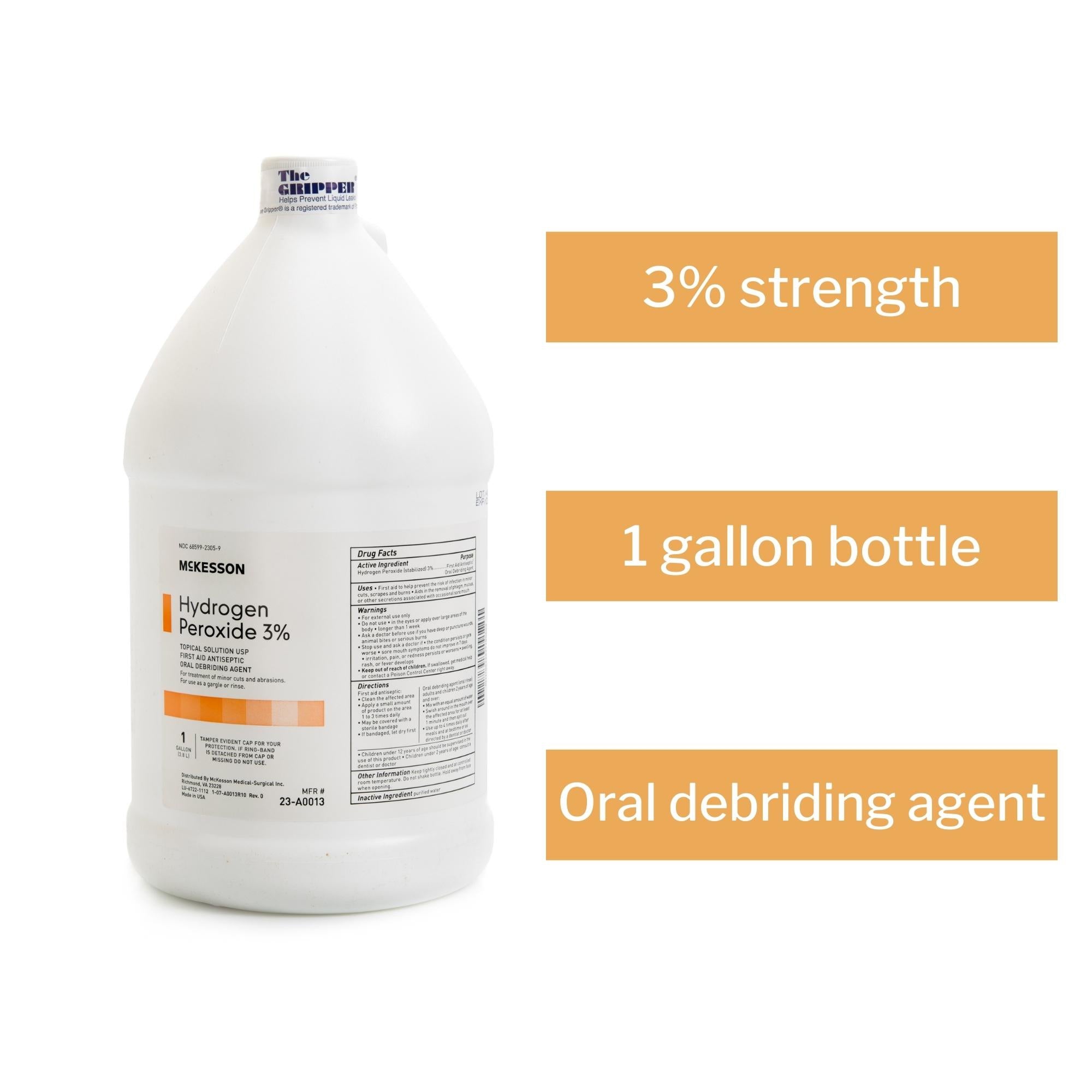 McKesson Hydrogen Peroxide Antiseptic, 1-gallon bottle