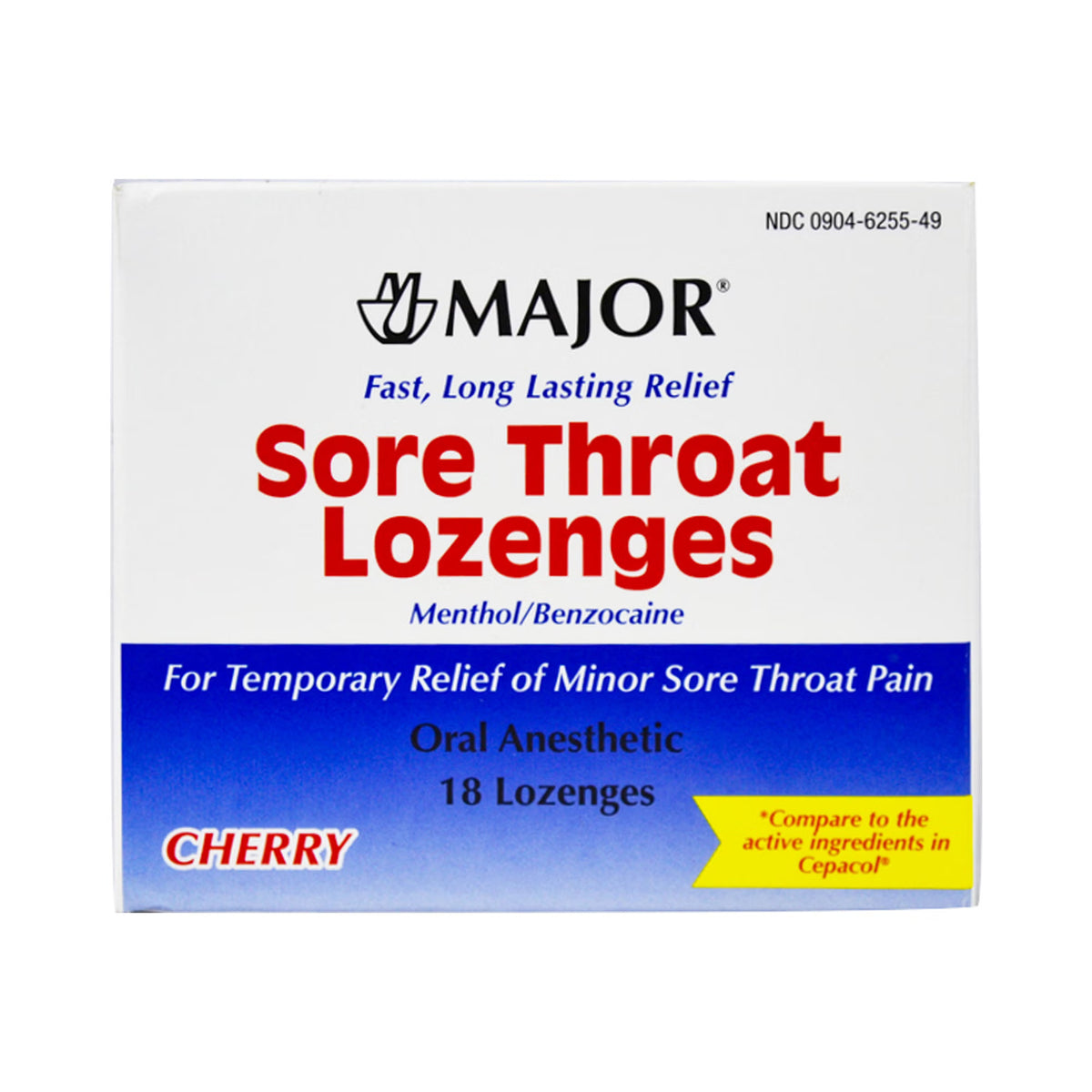 Major® Benzocaine / Menthol Sore Throat Relief — Pack of 18
