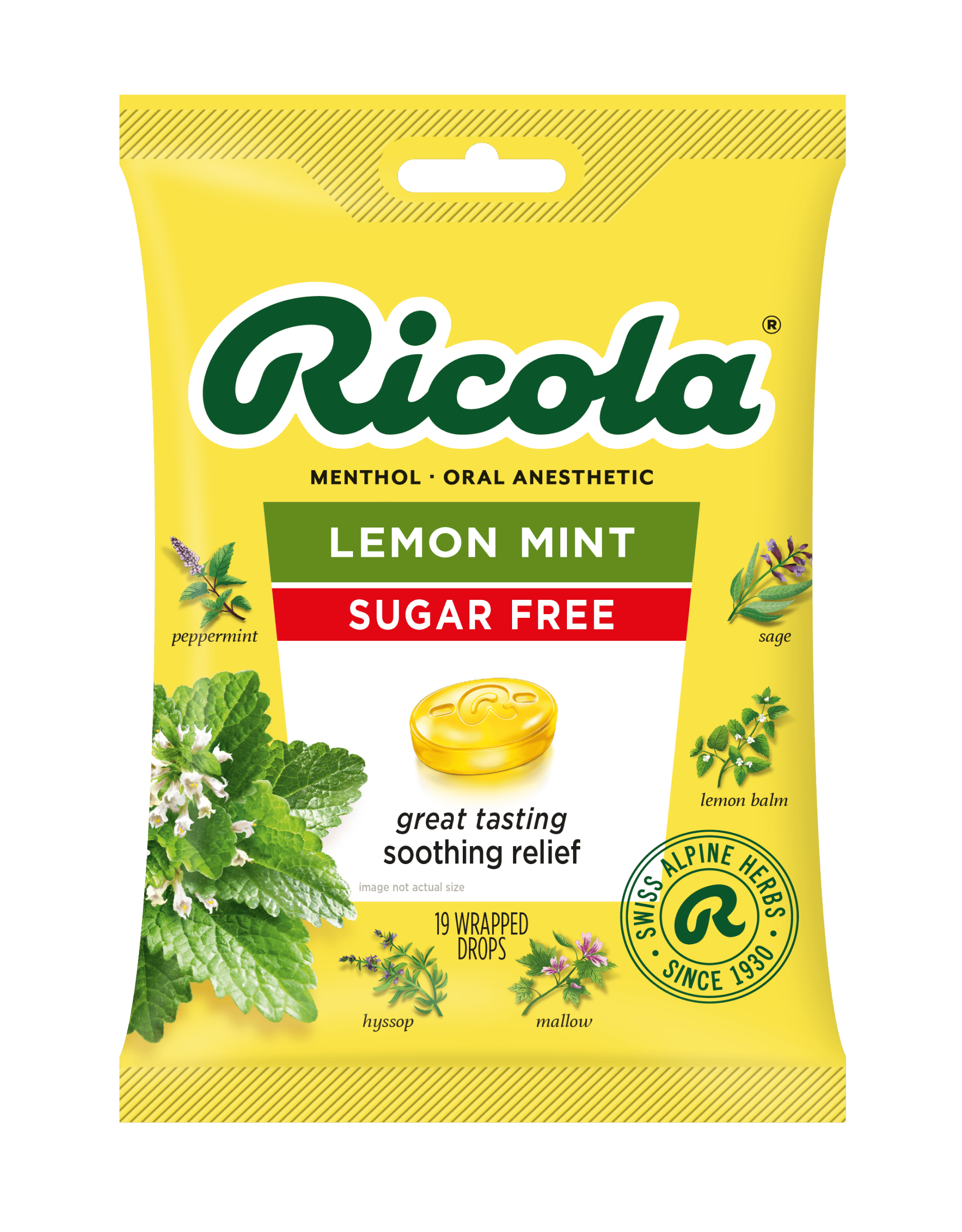 Ricola Herb Throat Drops Sugar Free Lemon Mint