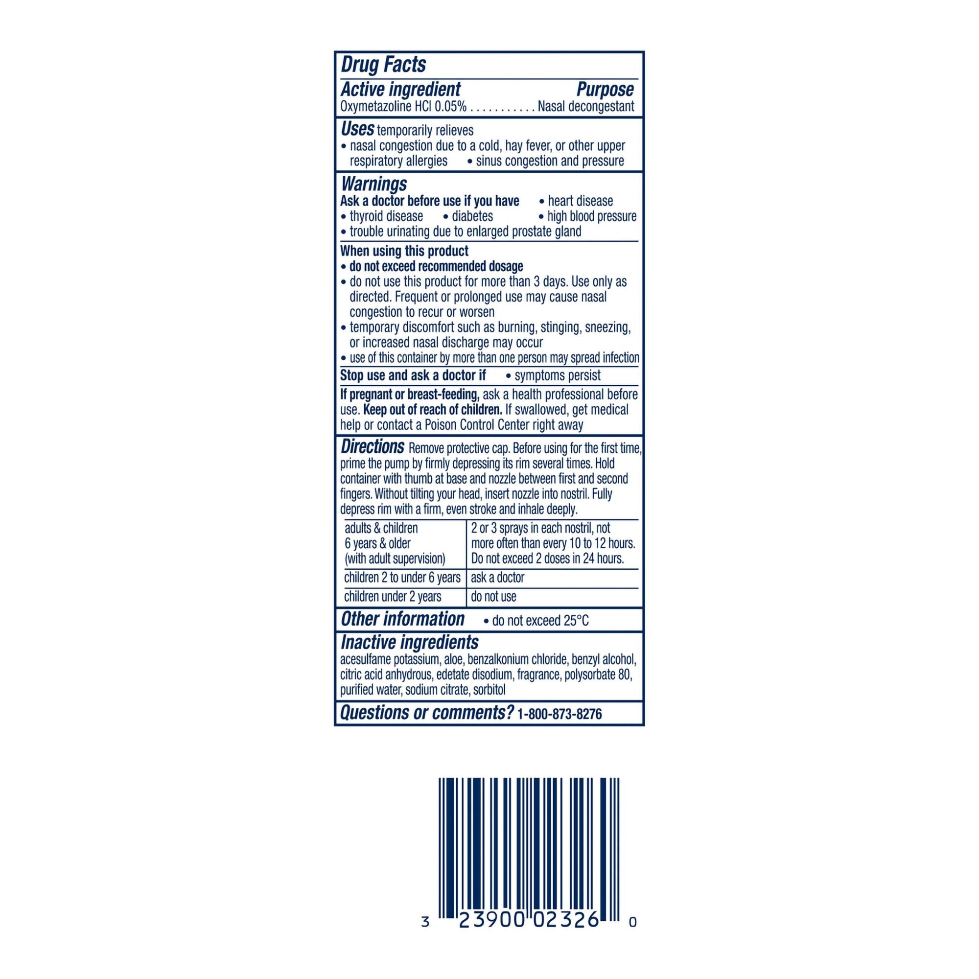 Vicks Sinex Severe Nasal Decongestant Moisturizing Spray