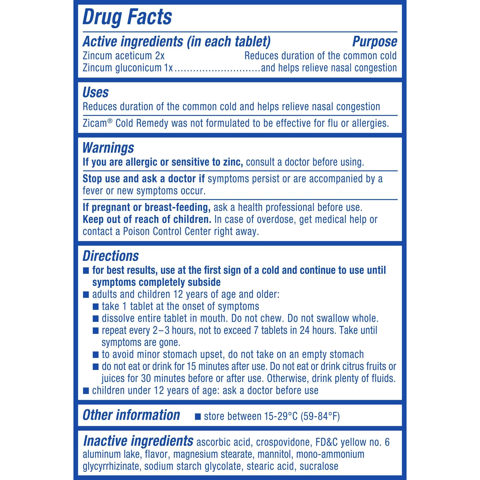 Zicam Cold Remedy RapidMelts Tablets Citrus