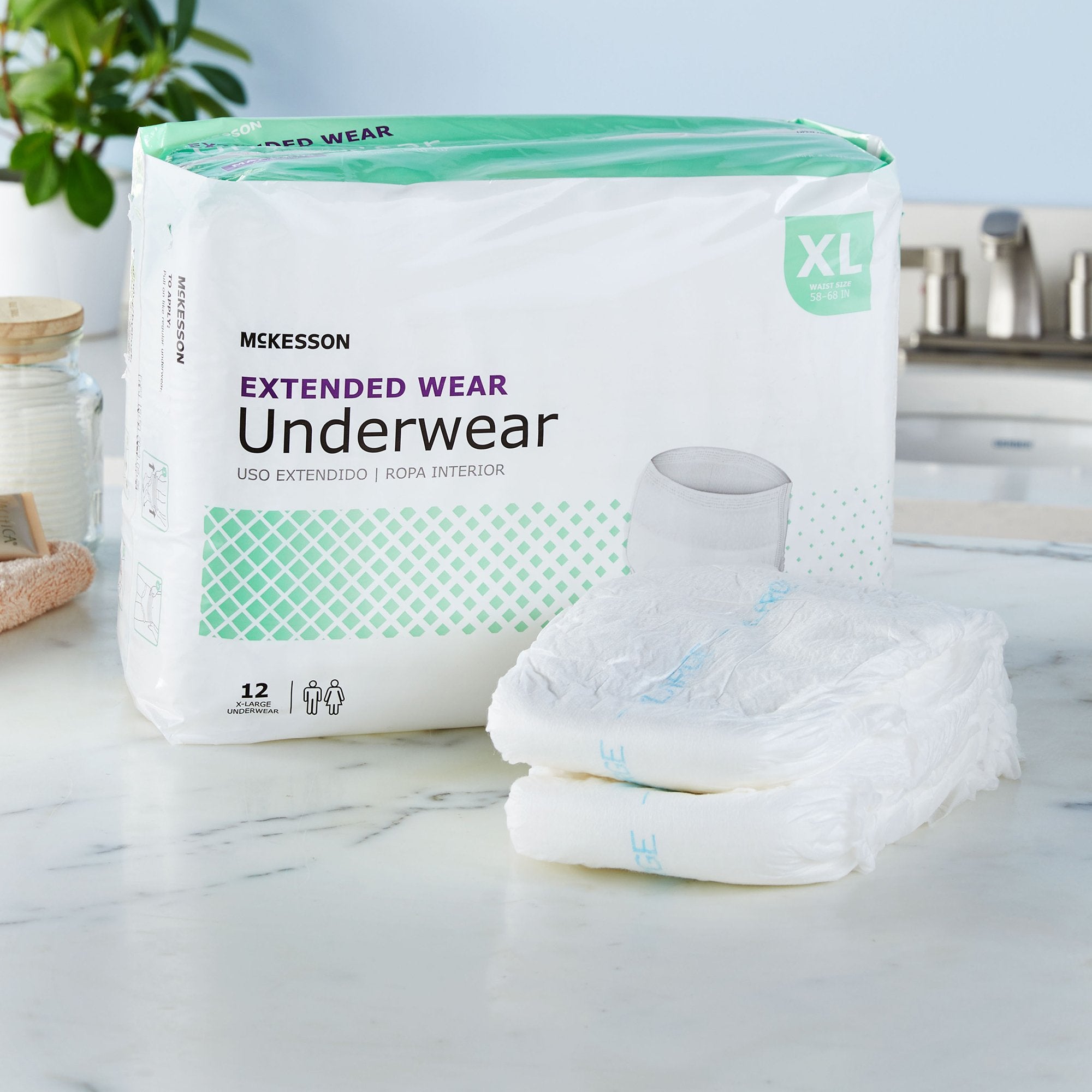 McKesson Extended Wear Maximum Absorbency Underwear, Extra Large