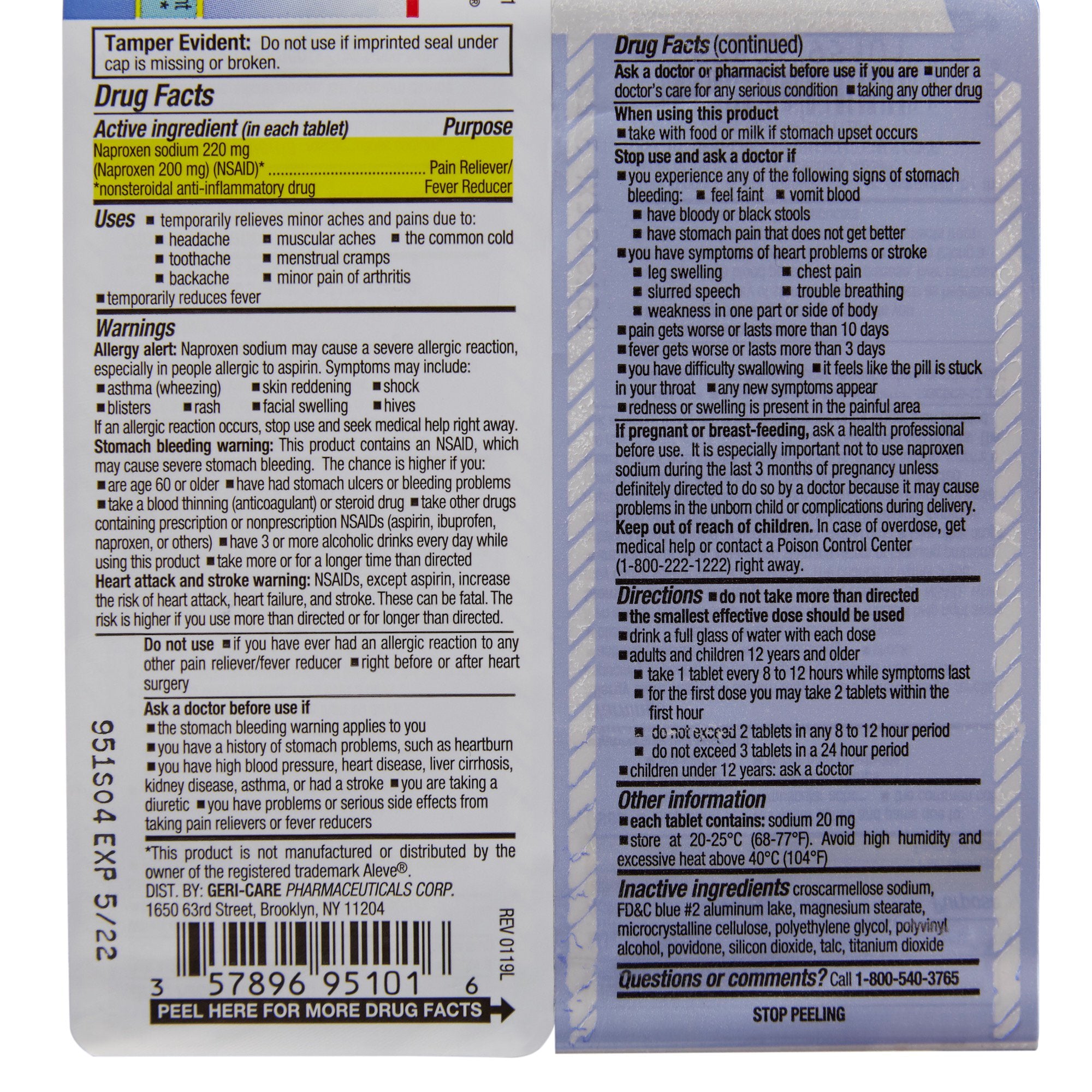 McKesson Naproxen Pain Relief 220mg Tablets