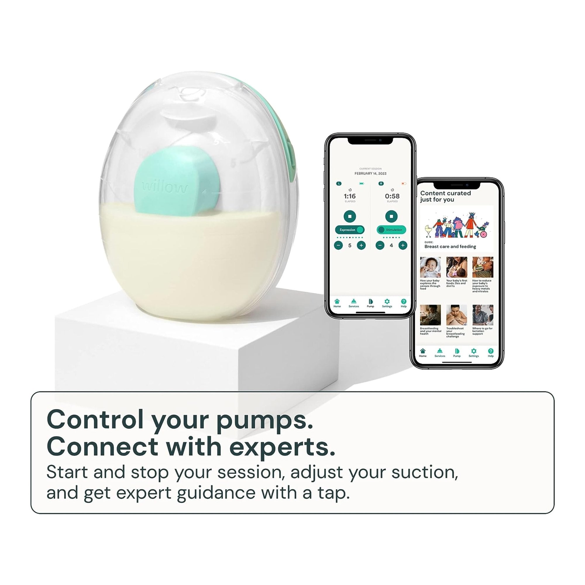 Willow Go Wearable Double Electric Breast Pump Kit - Case