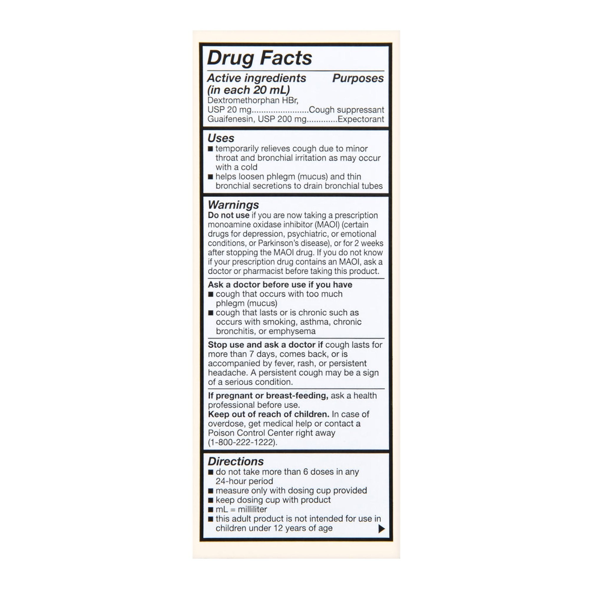 Foster & Thrive Adult Tussin DM Liquid, Raspberry Flavor