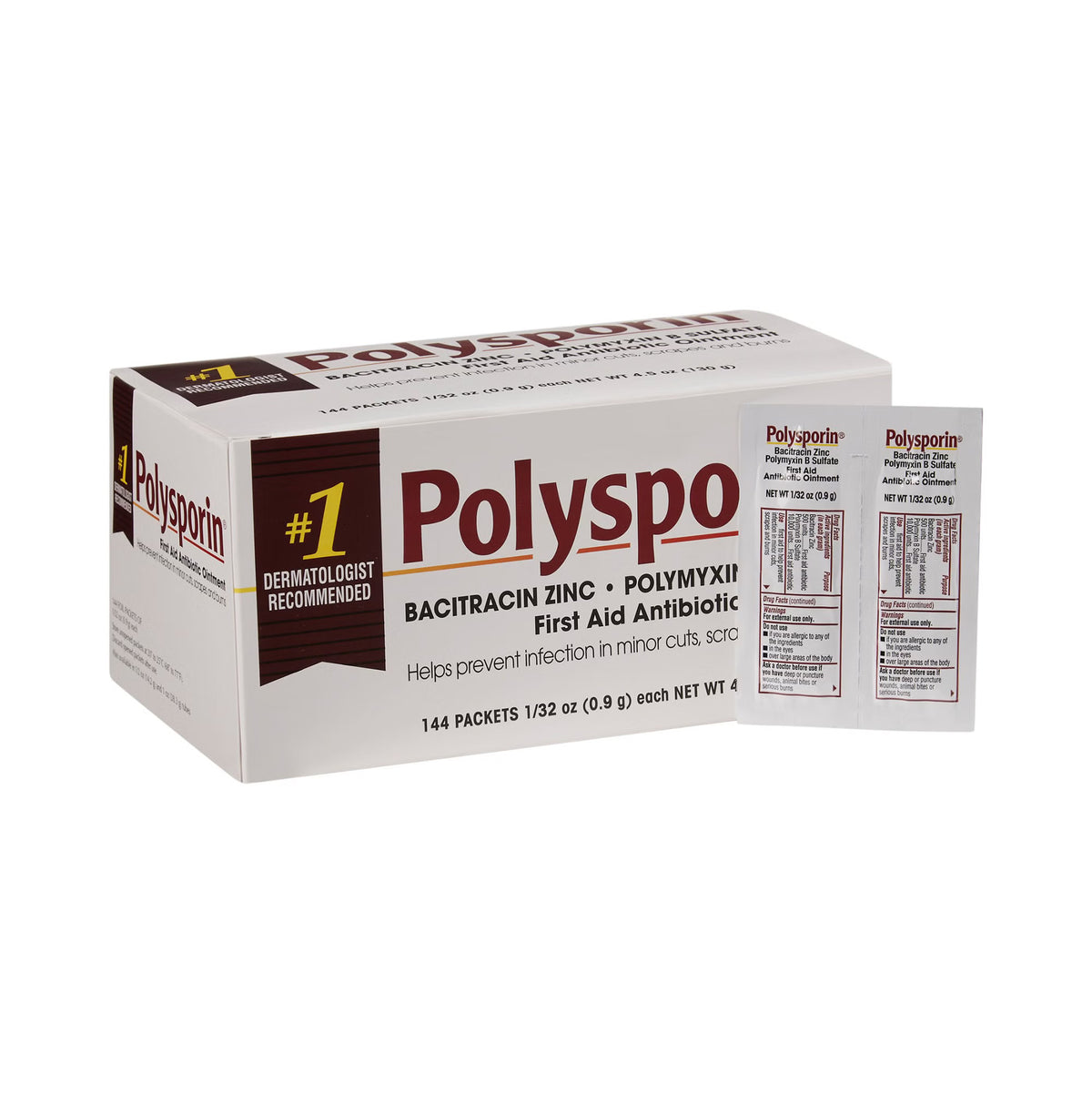 Polysporin® Bacitracin / Polymyxin B First Aid Antibiotic — Box of 144