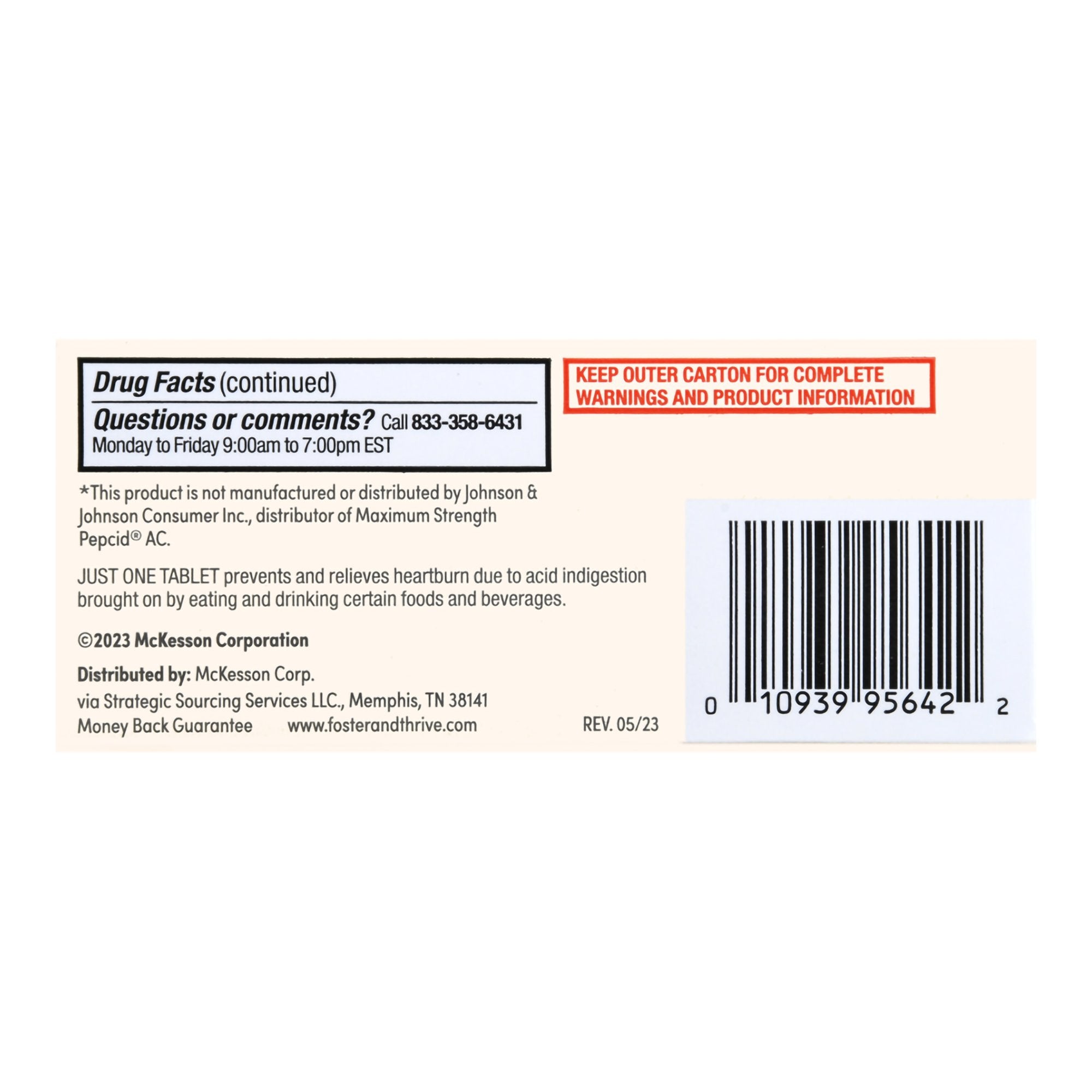Foster & Thrive Maximum Strength Acid Reducer Famotidine 20 mg