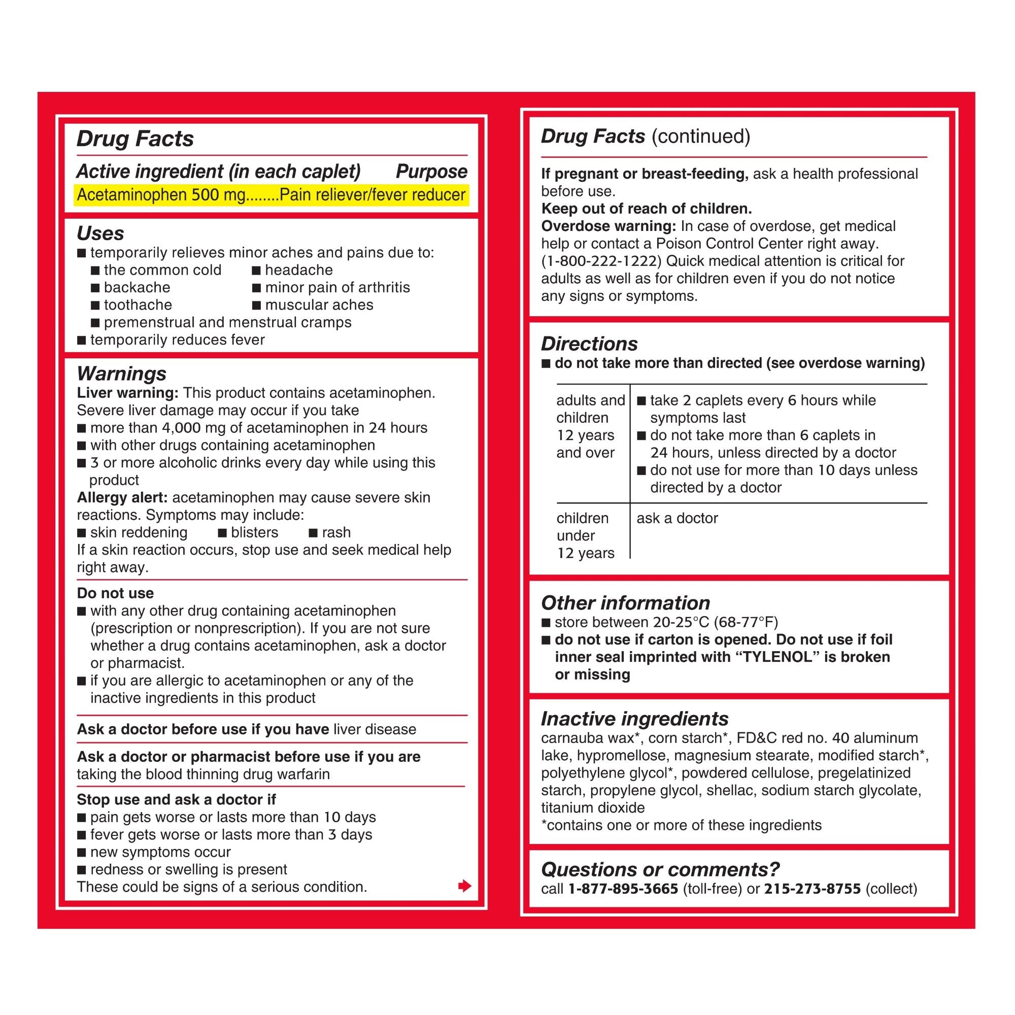 Tylenol Extra Strength Caplets