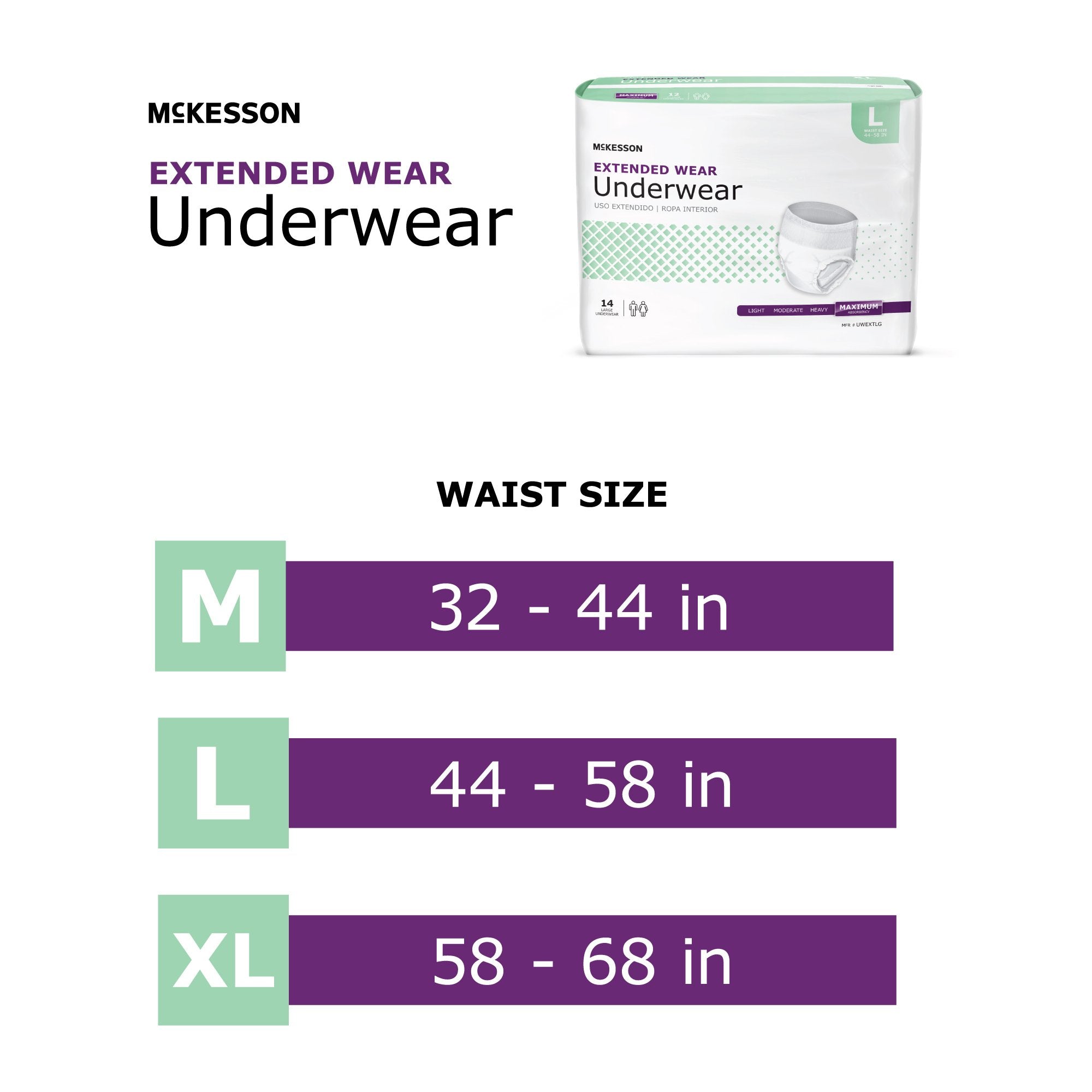 McKesson Extended Wear Maximum Absorbency Underwear, Extra Large