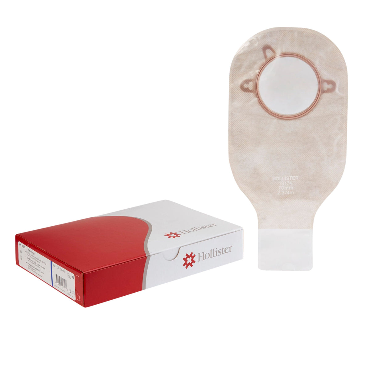 New Image™ 2-Piece Ultra-Clear Ostomy Pouch, Pre-cut to Fit 70 mm Stomas, Blue — Box of 10