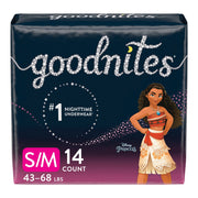 Goodnites Heavy Absorbency Nighttime Underwear, S/M for Girls 43 – 68 lbs.