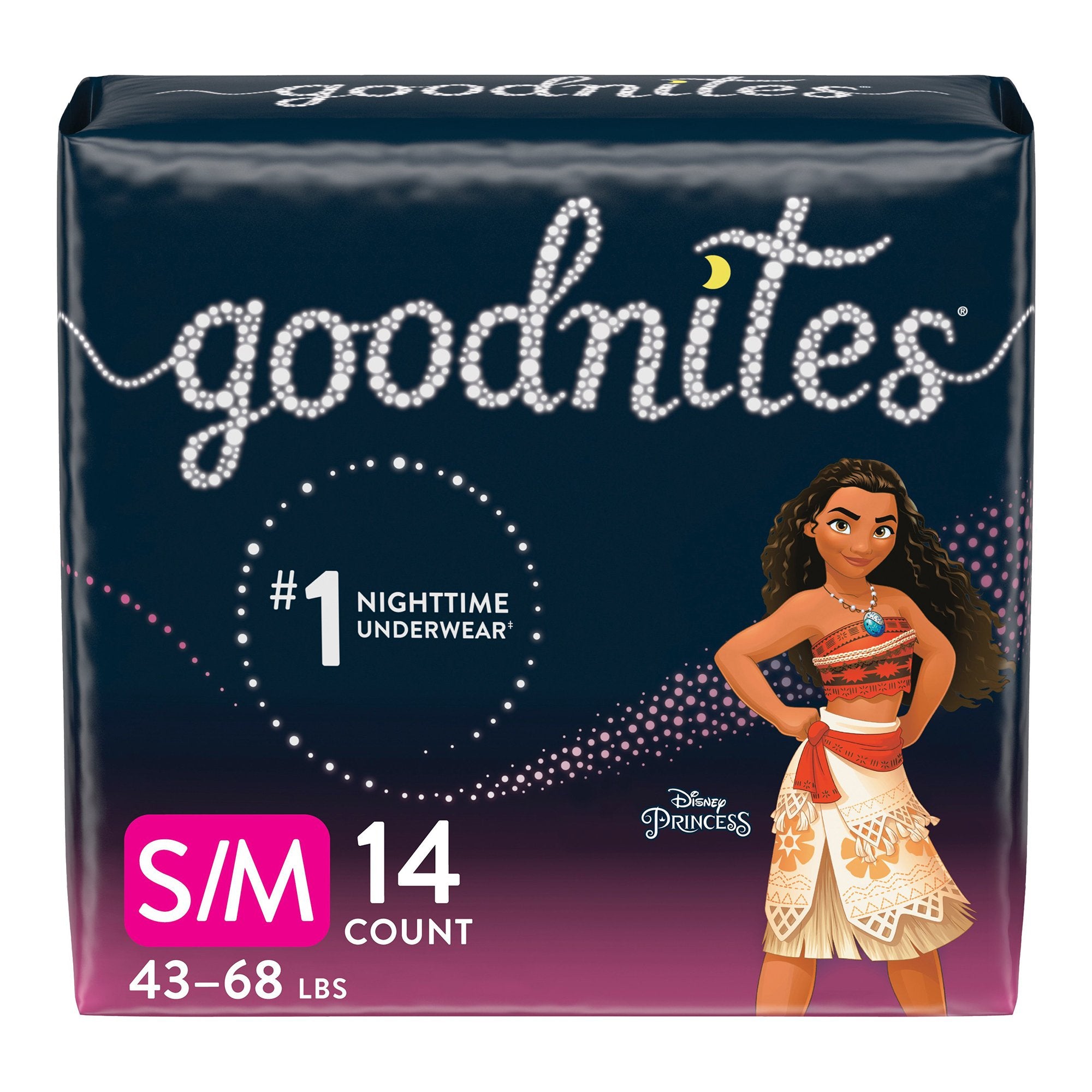 Goodnites Heavy Absorbency Nighttime Underwear, S/M for Girls 43 – 68 lbs.