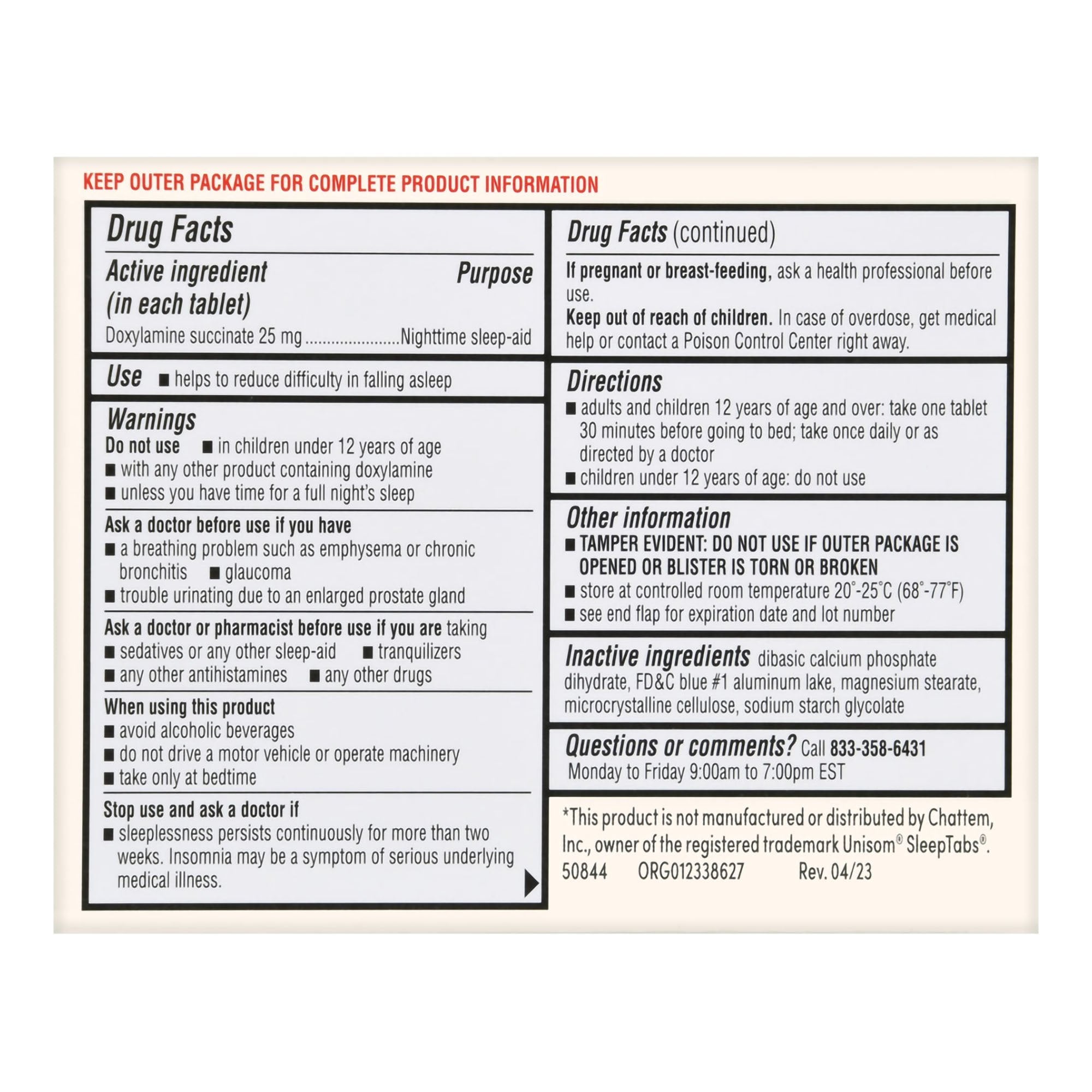 Foster & Thrive Sleep Aid Doxylamine Succinate 25 mg Tablets