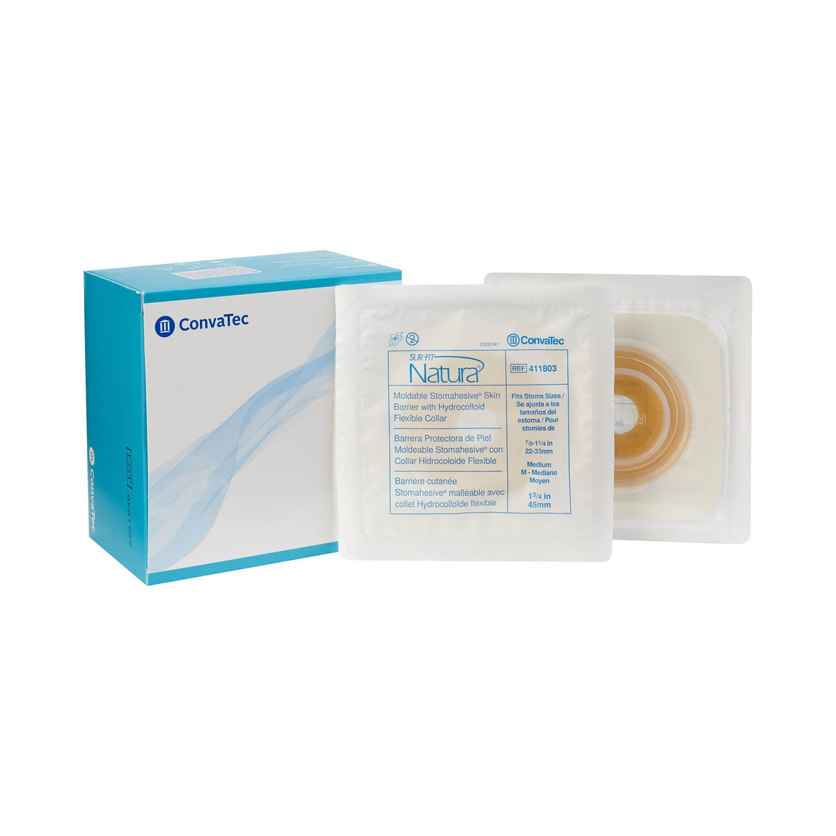 Sur-Fit Natura® Stomahesive® Ostomy Barrier Fits Stomas from 7/8 to 1-1/4 Inches — Box of 10
