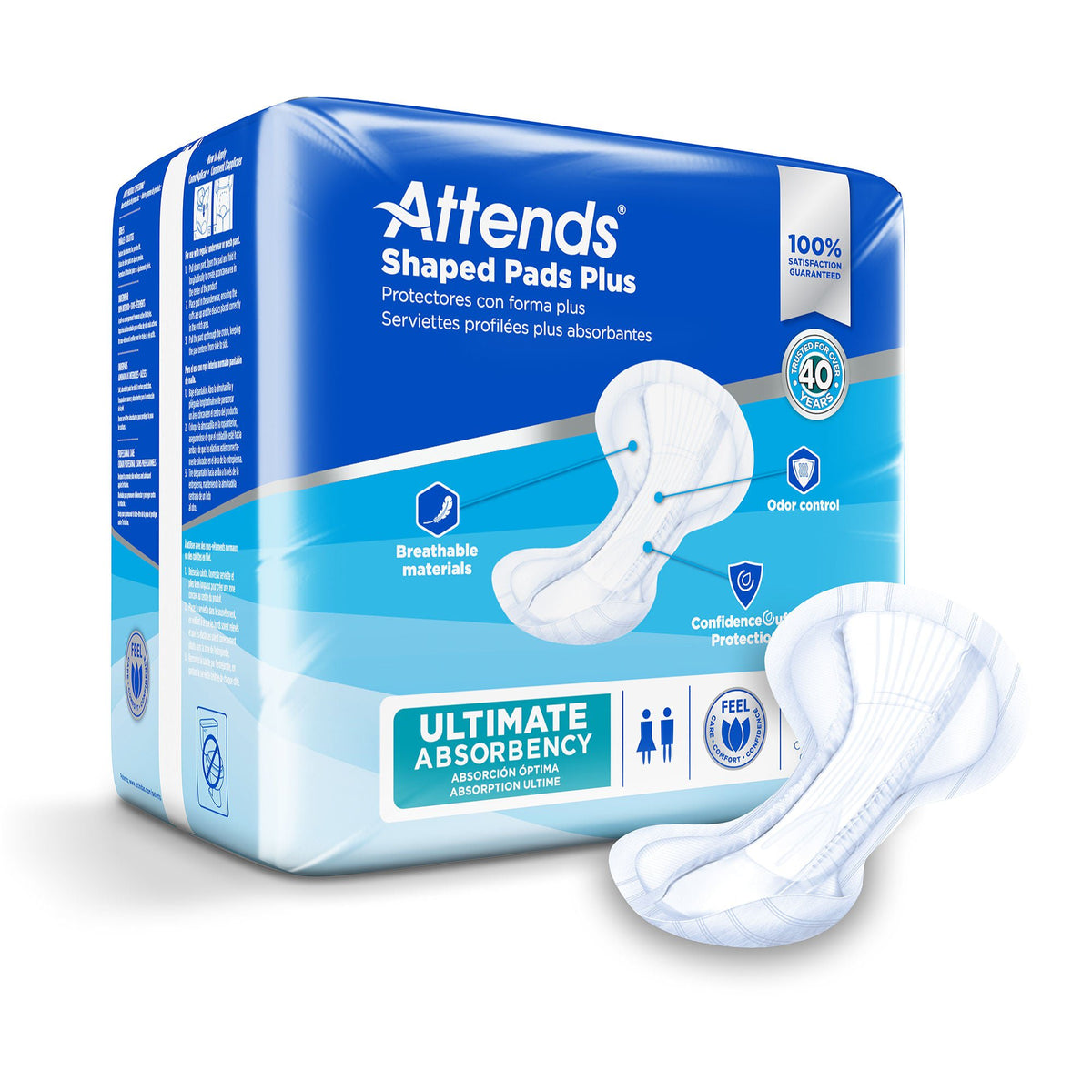 Attends® Shaped Bladder Control Pads, Plus — Pack of 20