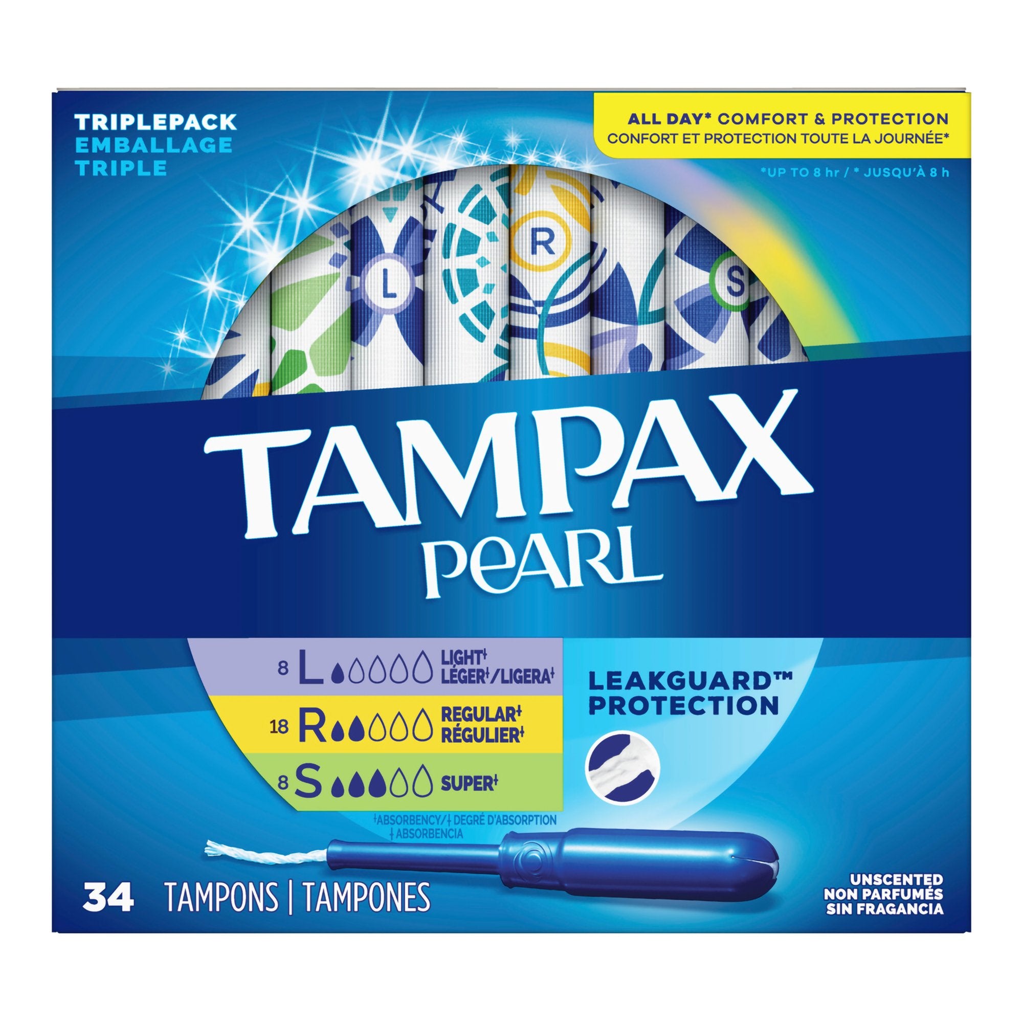 Tampax Pearl Tampons Light/Regular/Super Absorbency Unscented