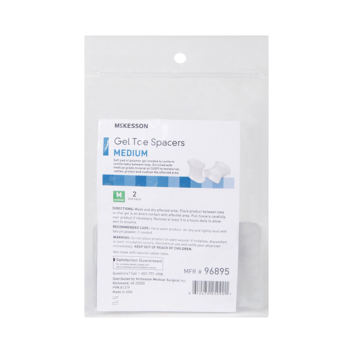 McKesson Gel Toe Spacers, Medium — Pack of 2