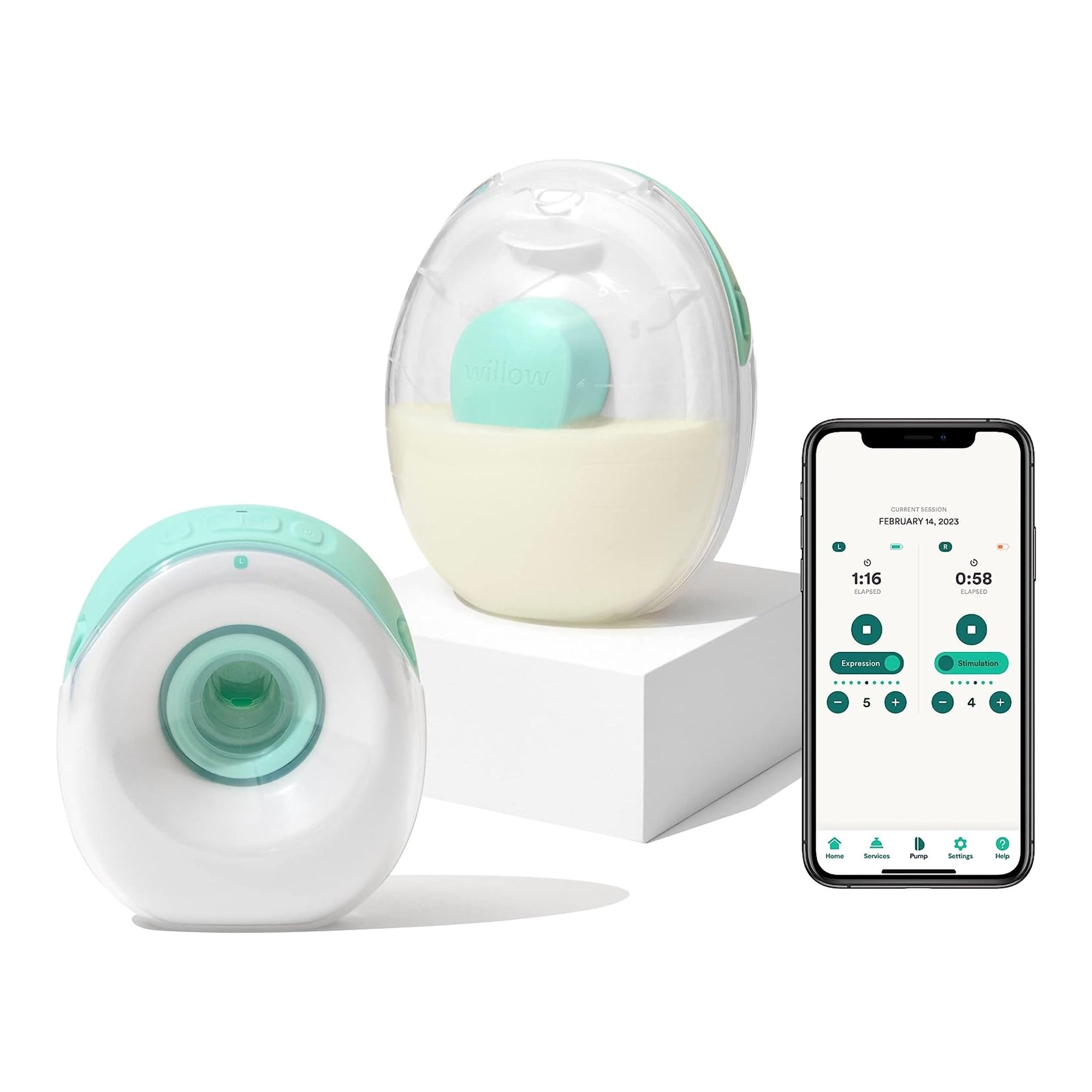 Willow Go Wearable Double Electric Breast Pump Kit - Case