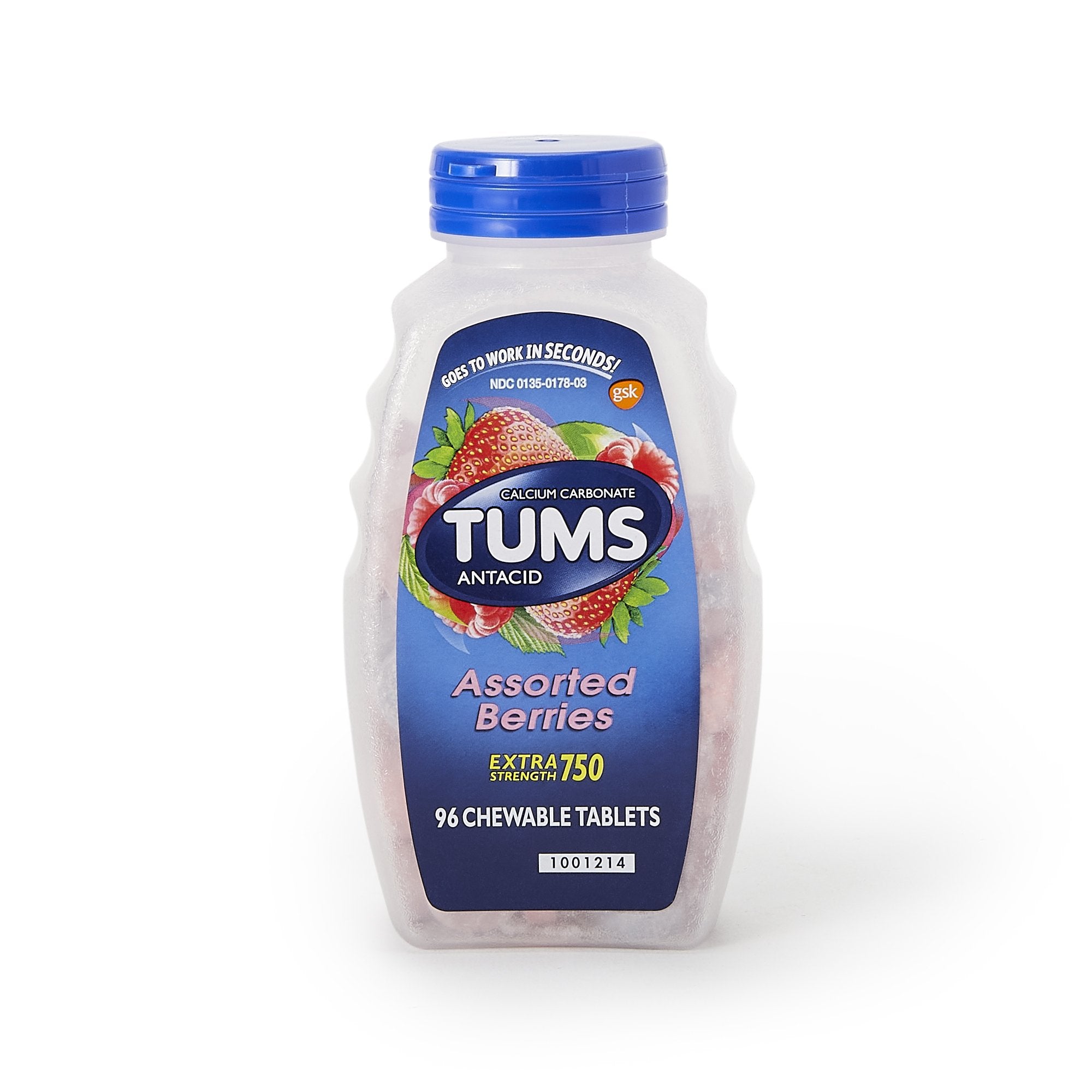 Tums Extra Strength Antacid Chewable Tablets Assorted Berries