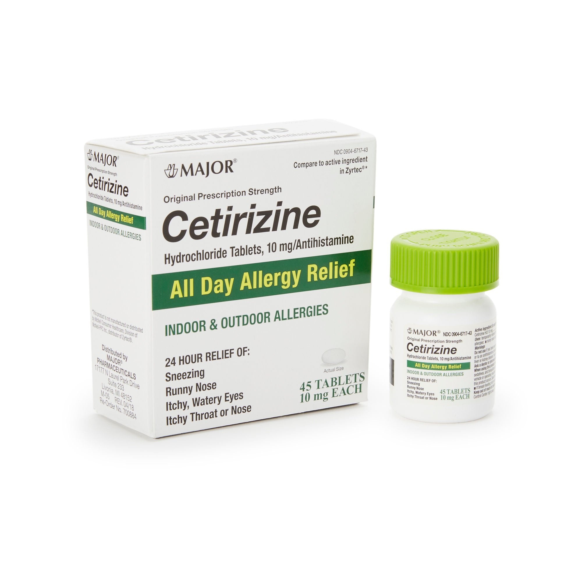 Major® Cetirizine Antihistamine All Day Allergy Relief