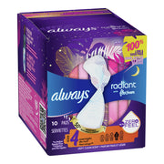 Always Radiant Overnight Pads, Size 4