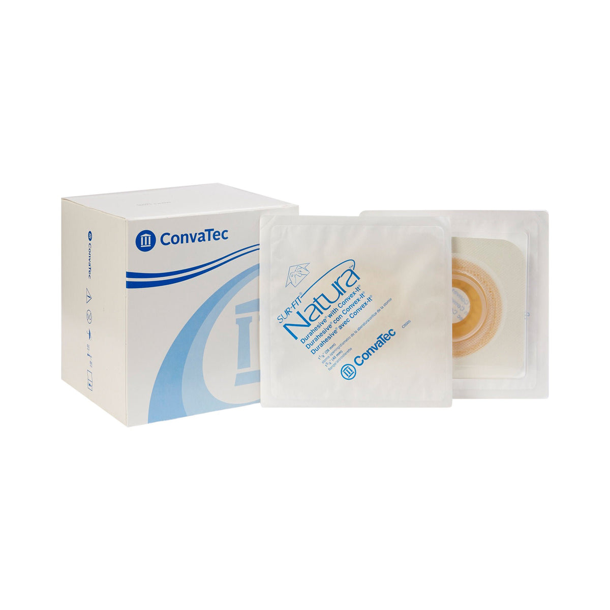 Sur-Fit Natura® Two-Piece Durahesive® Skin Barrier, Pre-cut to Fit 28mm Stomas — Box of 10