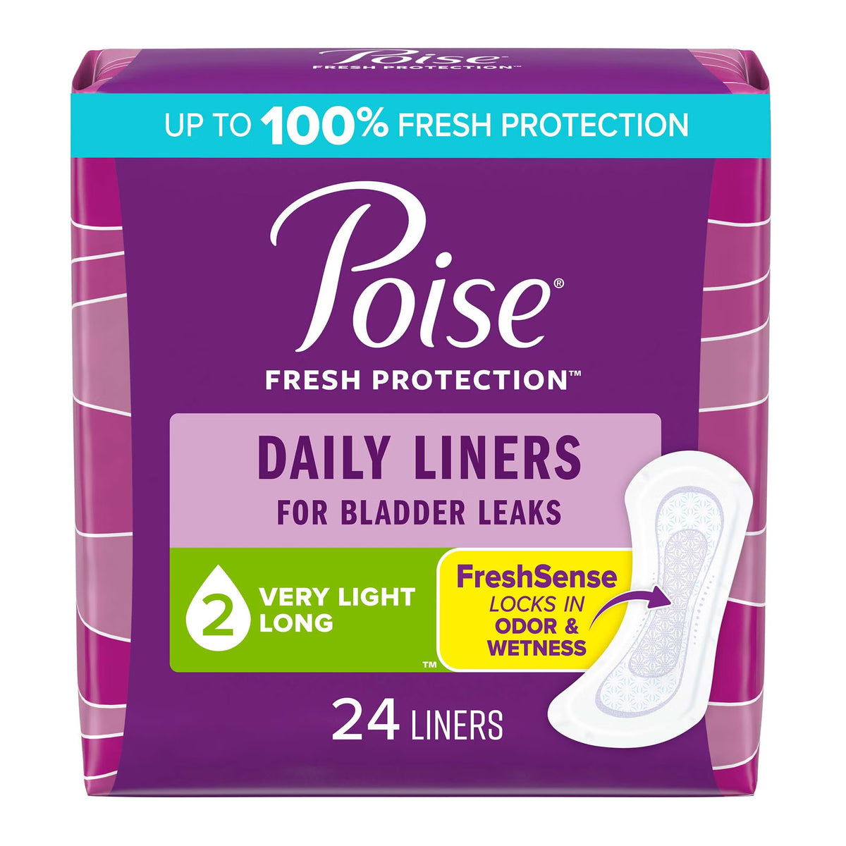 Poise® Bladder Control Pads for Women, Light Absorbency, 8.5-Inch — Pack of 24