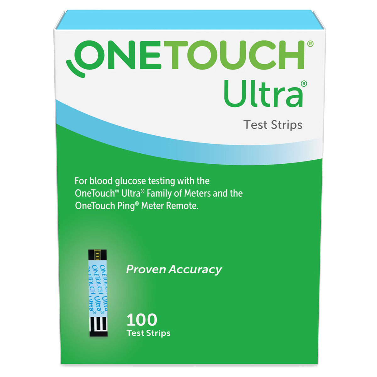 OneTouch® Ultra® Blue Blood Glucose Test Strip — Box of 100