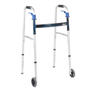 drive™ Aluminum Dual Release Folding Walker, 32 – 39 Inch Height