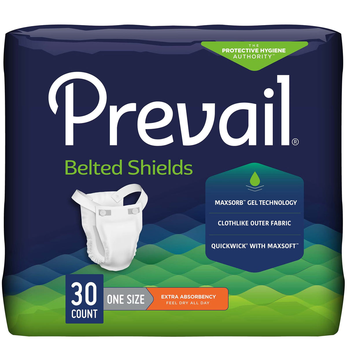 Prevail® Belted Shields Incontinence Belted Undergarment, One Size Fits Most