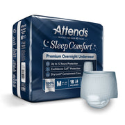 Attends® Sleep Comfort Premium Overnight Underwear, Medium, 24 – 44 Inches — Bag of 18